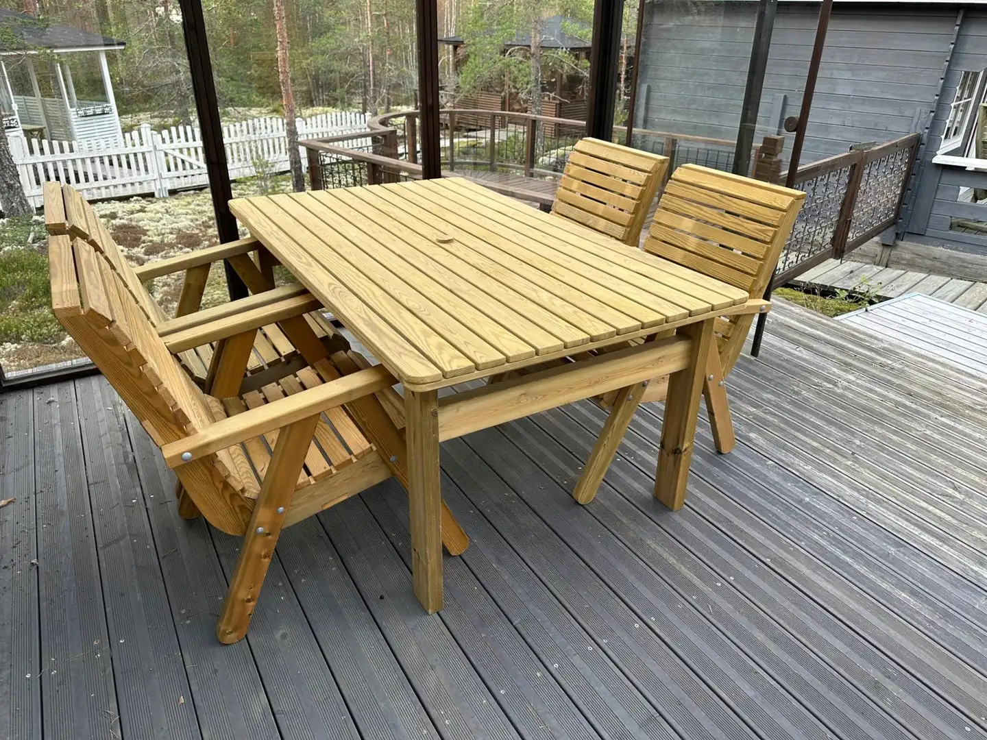 Tammiston Puu Pöytä Amelia 168cm kestopuu vihreä - 2