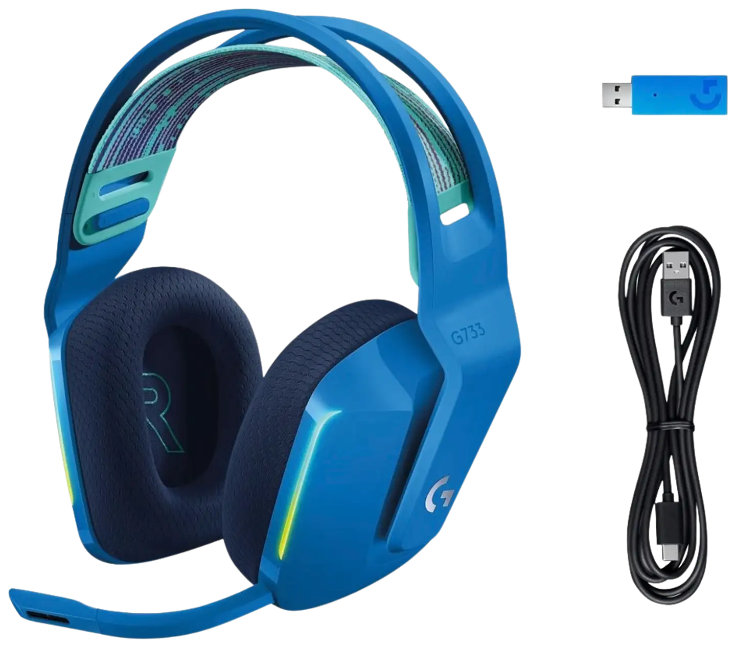 Logitech pelikuuloke Lightspeed G733 sininen - 8