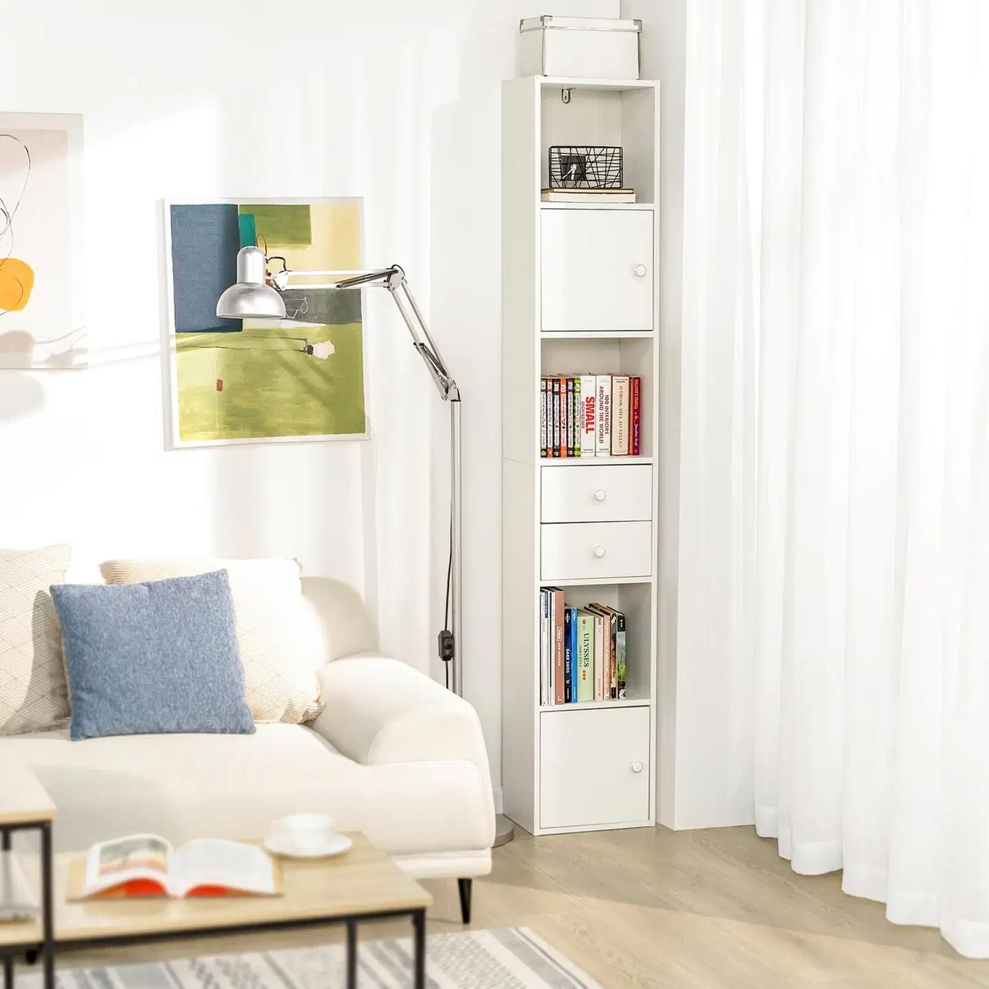 SoBuy säilytyskaappi valkoinen STR10-W - 2