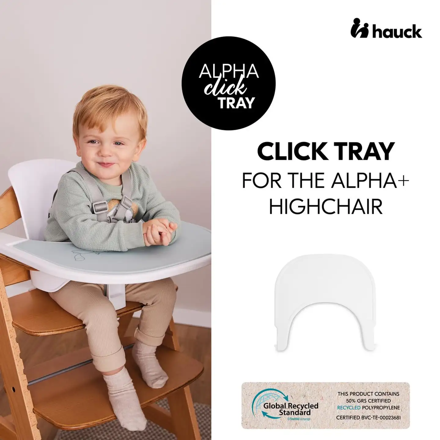Hauck tarjotin syöttötuoliin Alpha Click Tray valkoinen - 10