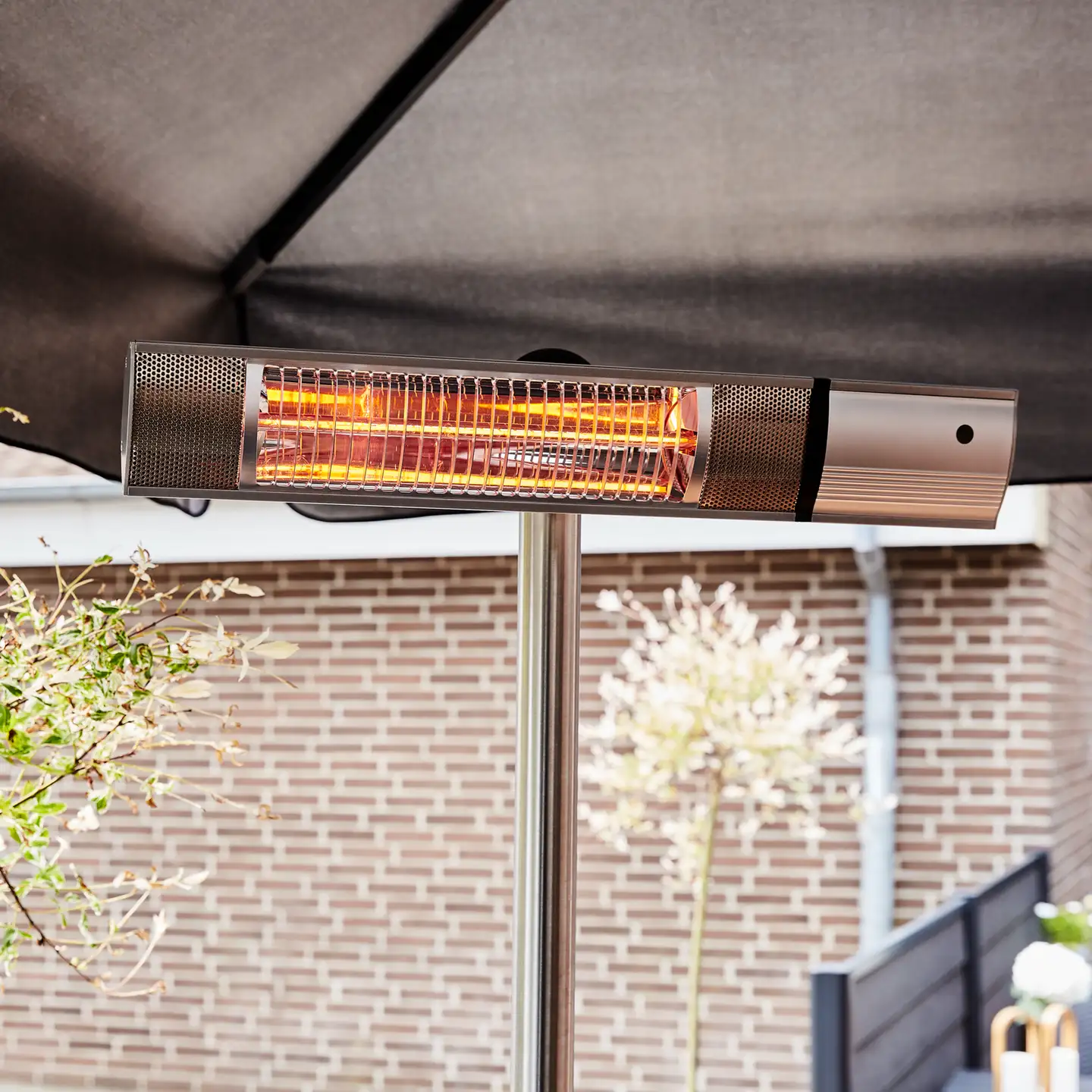 HORTUS Terassilämmitin 500/1000/1500W lattiamalli, kaukosäädin, RGT, hopea - 8