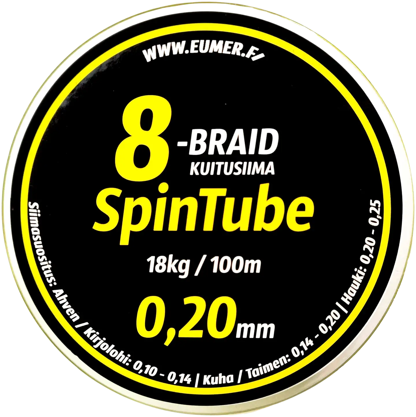 Spintube 8 kuitusiima fl 0,20mm / 100m 18,1kg