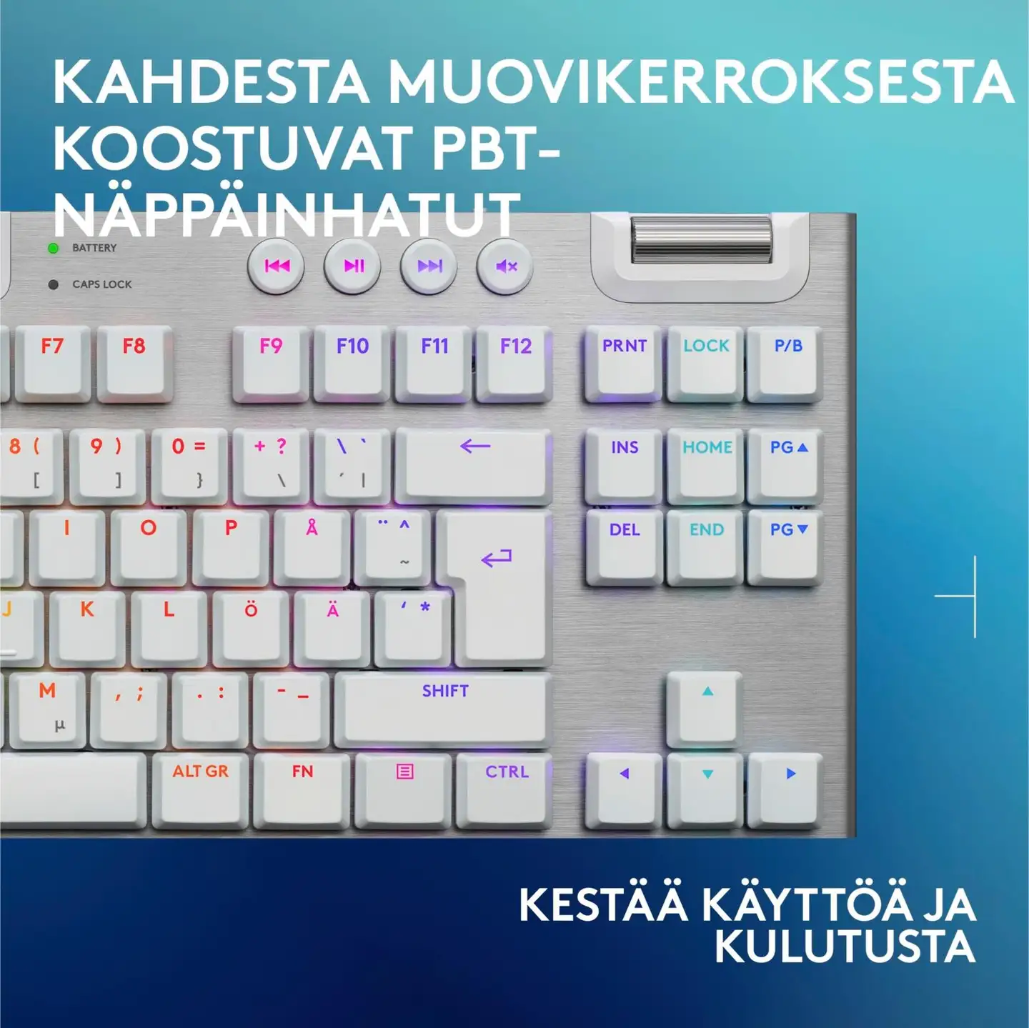 Logitech g915 x lightspeed tkl langaton pelinäppäimistö tactile valkoinen - 9