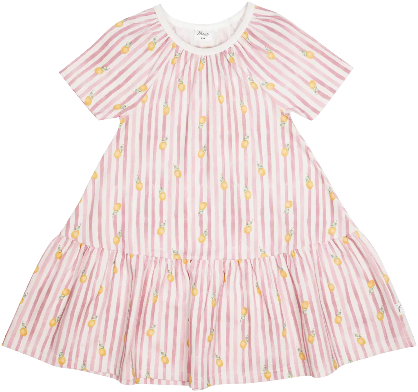 Maia family lasten mekko Sitruunaraita 205622 - Vaaleanpunainen - 1