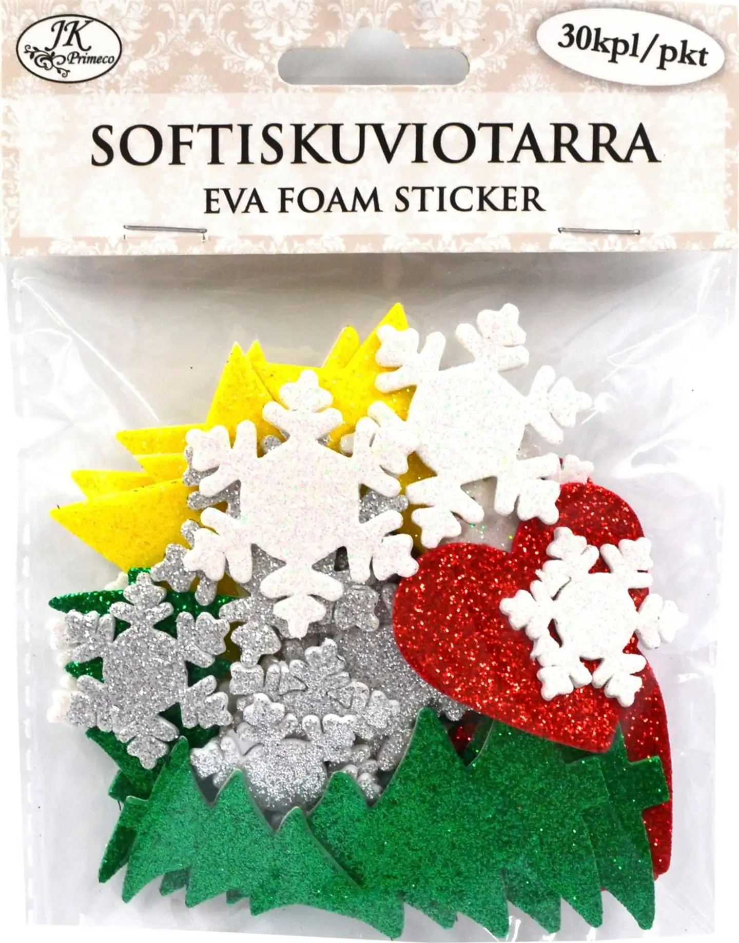J.K. Primeco Softiskuviotarra Joulu glitter 30 kpl