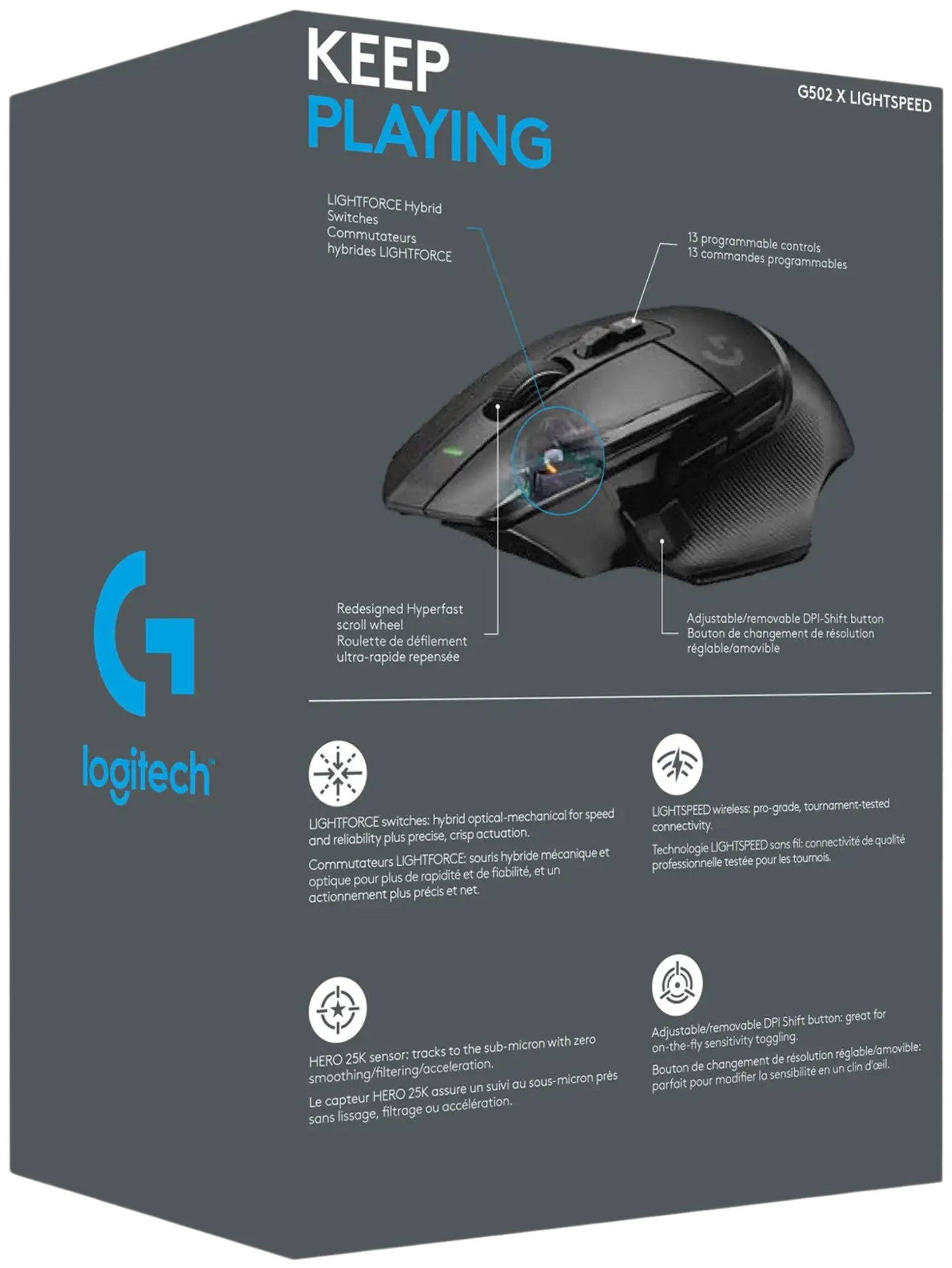 Logitech langaton pelihiiri G502 X lightspeed - 13