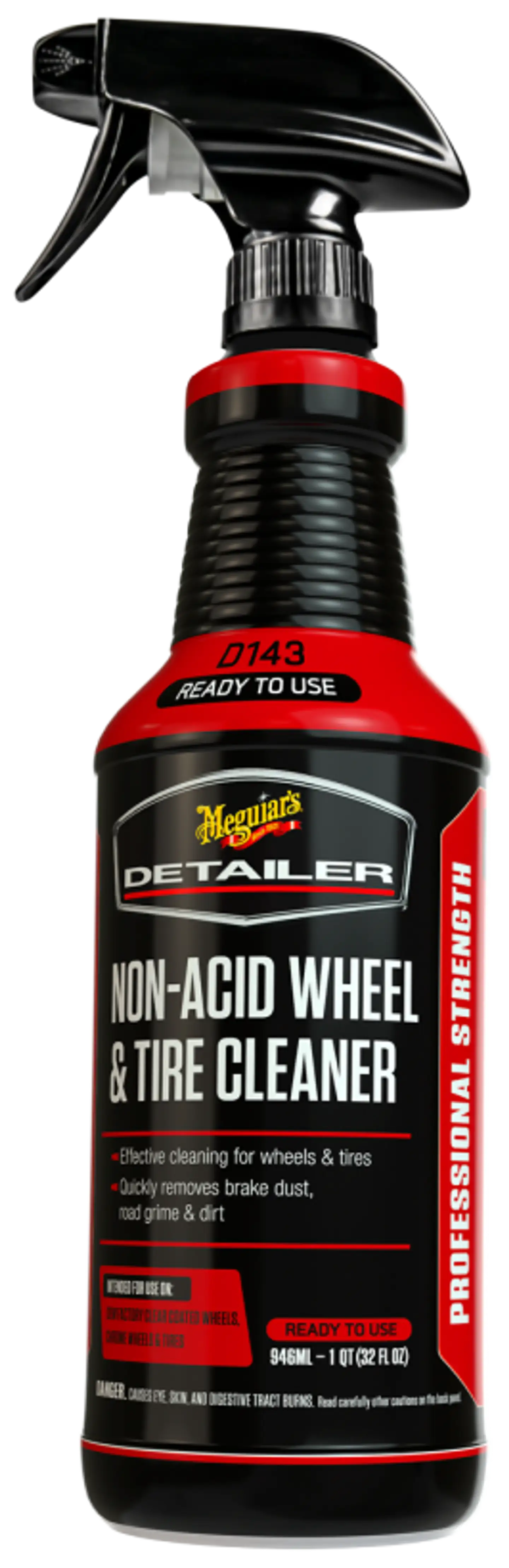 Meguiar´s Non-Acid Wheel & Tire Cleaner tehokas ja turvallinen hapoton vannepesuaine joka pesee vanteet ja rengasvallin puhtaaksi