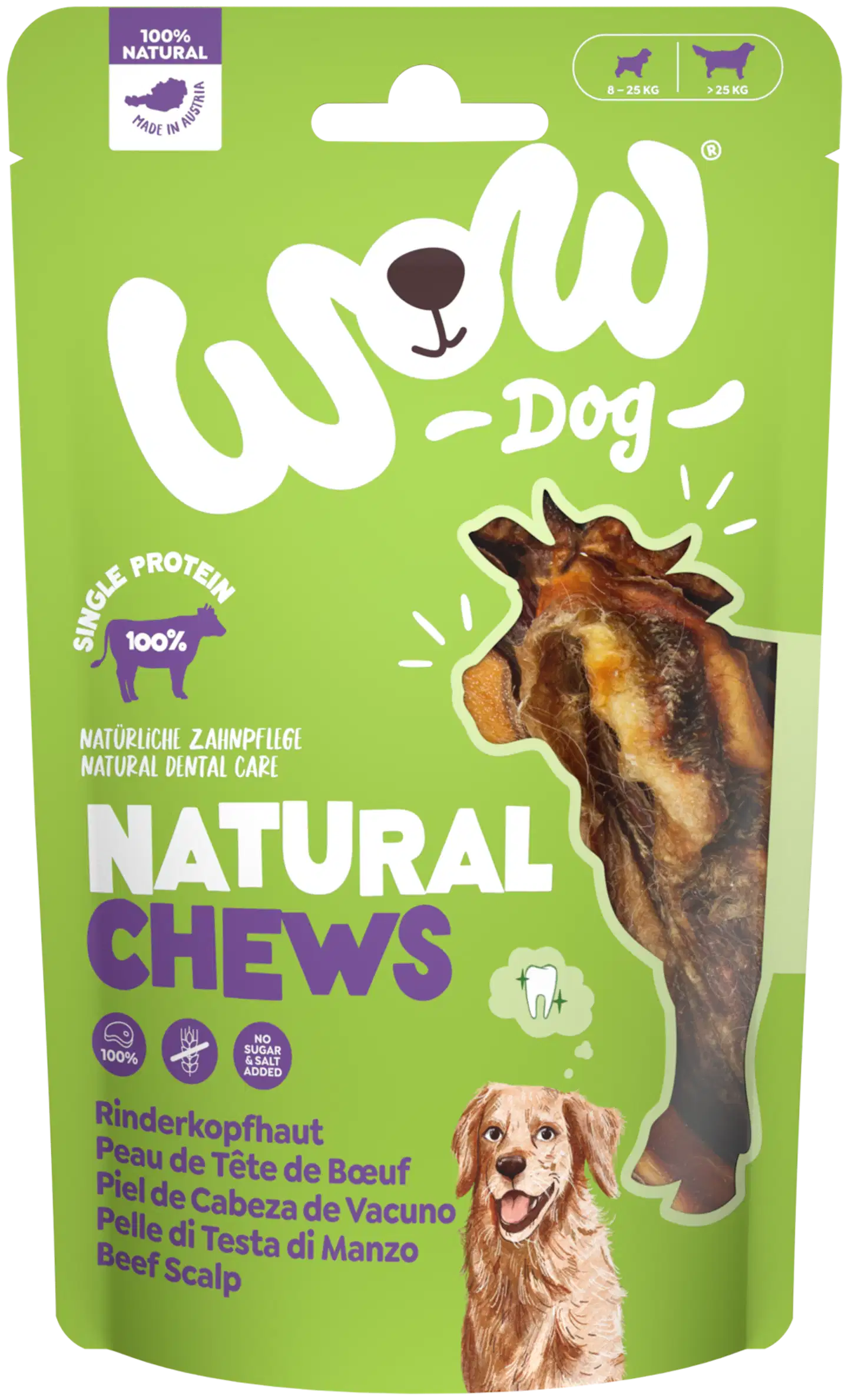 WOW DOG Naudan päänahka 350 g
