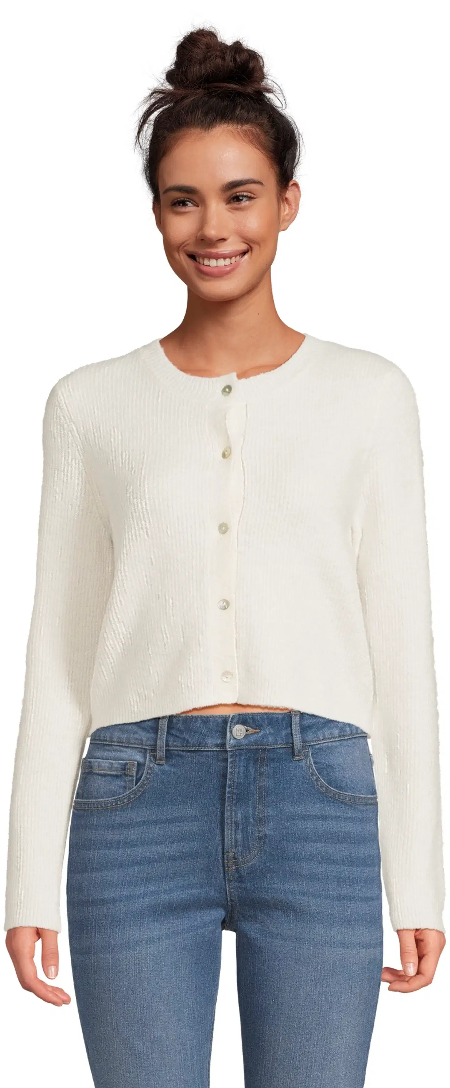 WKLY. naisten lyhyt neuletakki villasekoite 213W312681 - OFF WHITE - 1