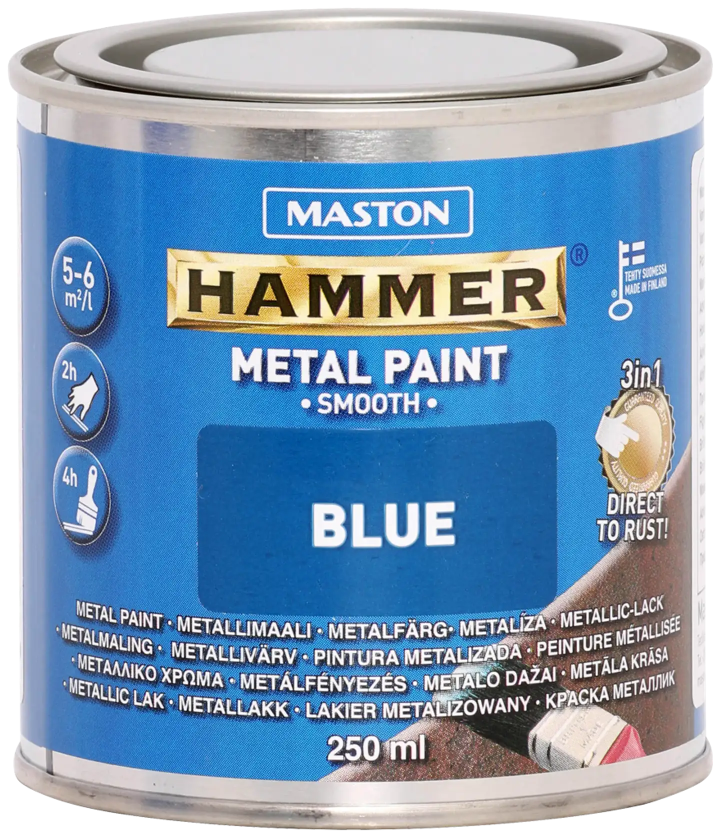 Maston metallimaali Hammer Sileä sininen 250 ml - 1