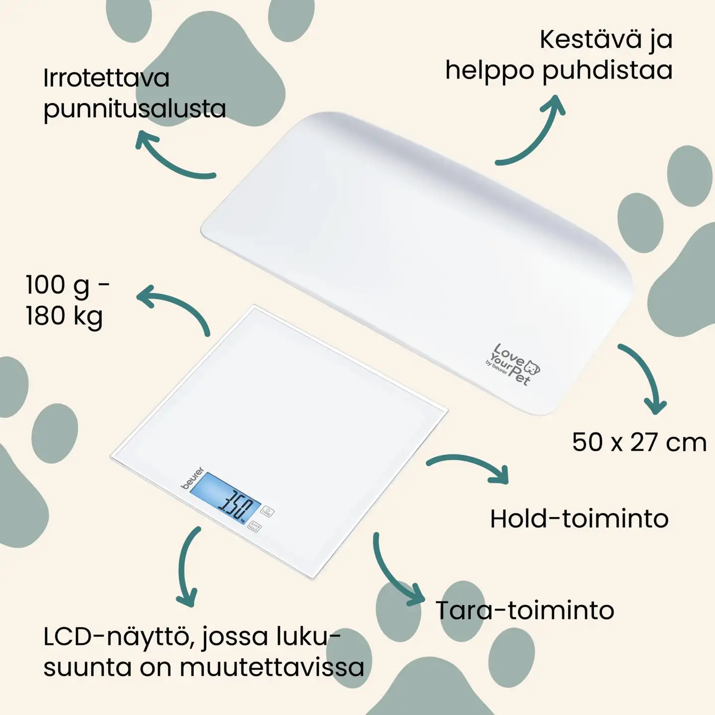 Beurer PP170 Polly lemmikin vaaka - 12