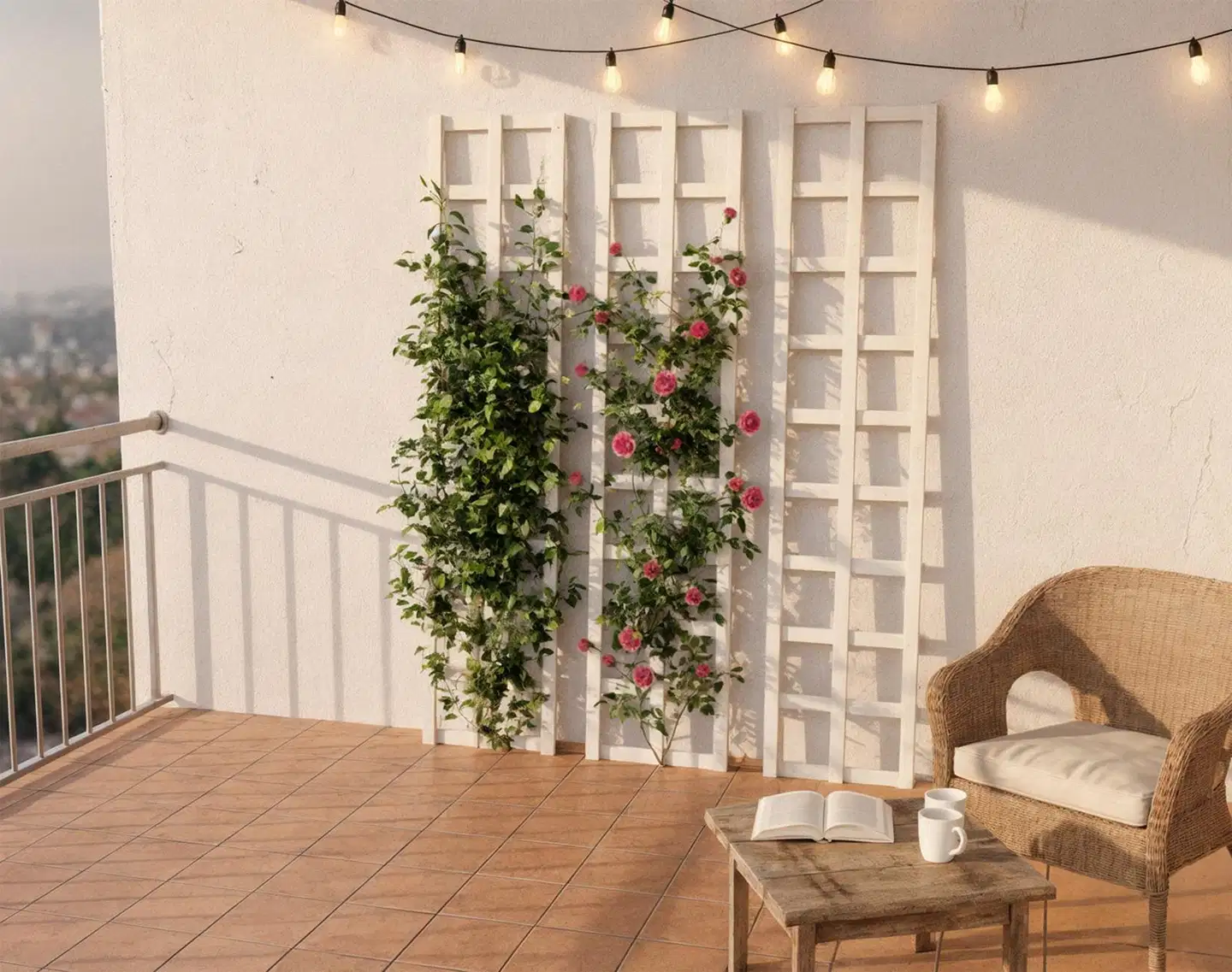 Ritilä/aitaelementti, valkoinen, 40x180cm, Materiaalivahvuus 15x38mm - 4