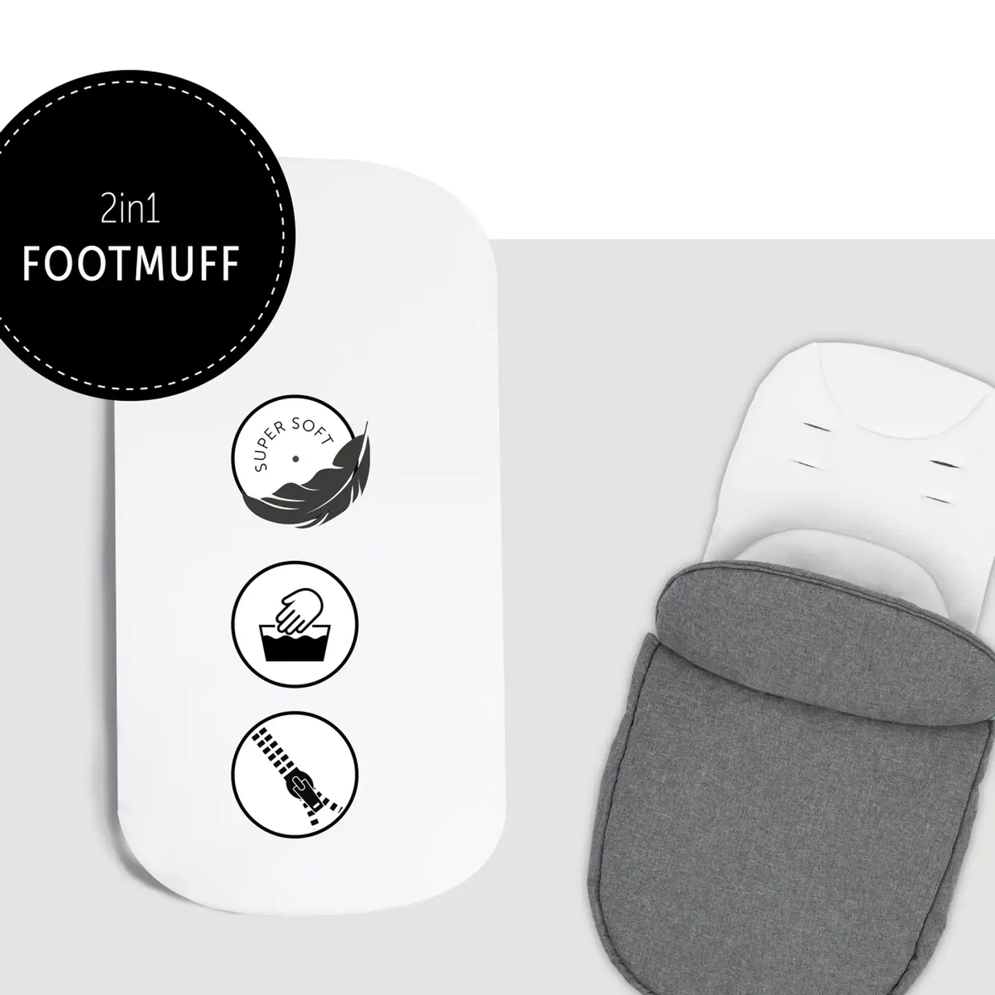 Hauck tuplarattaat Atlantic Twin harmaa - 31