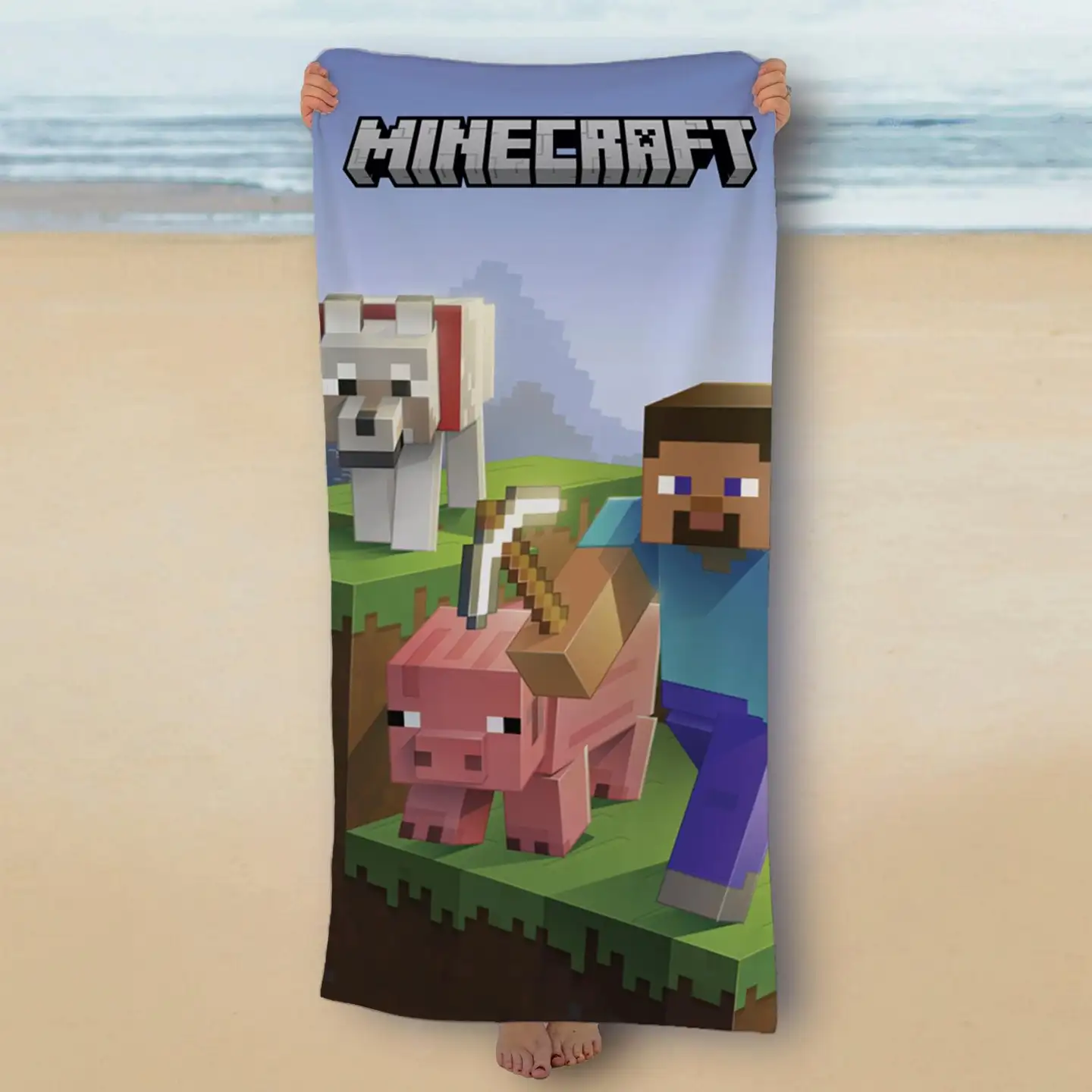 Lasten kylpypyyhe Minecraft 70x140 cm - 7