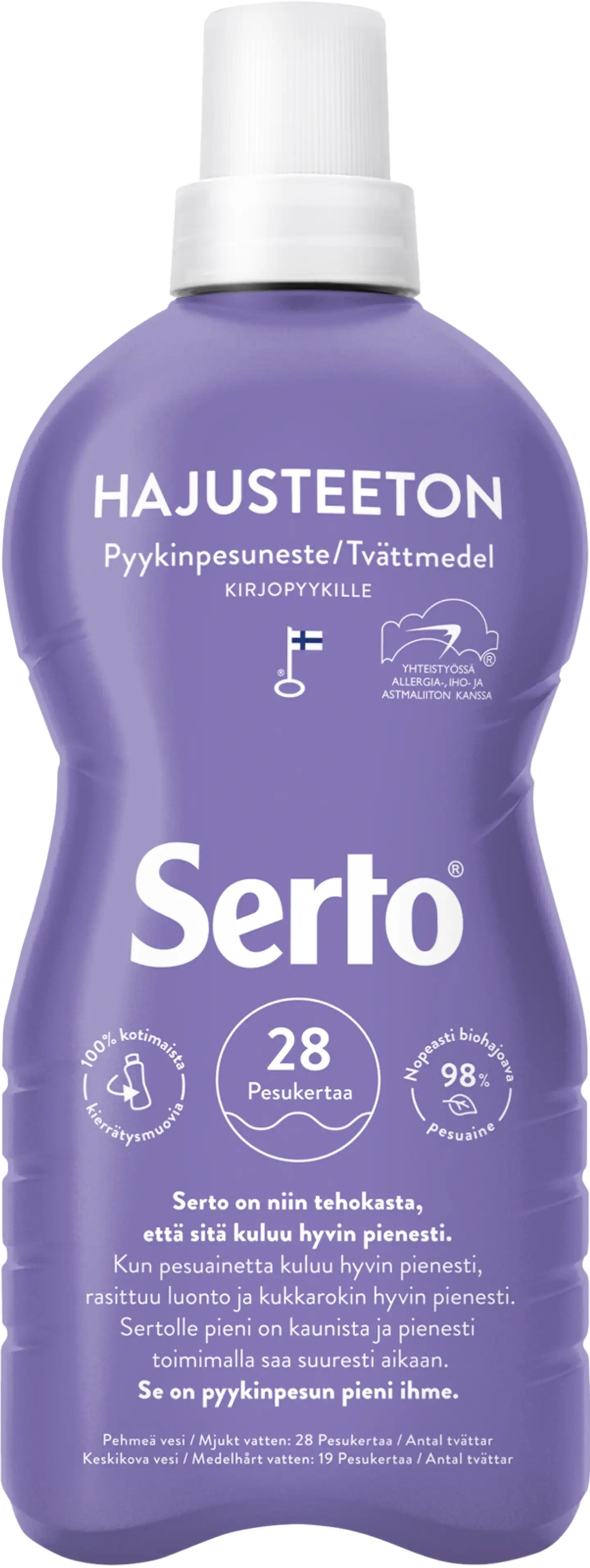 Serto Hajusteeton Pyykinpesuneste 750 ml