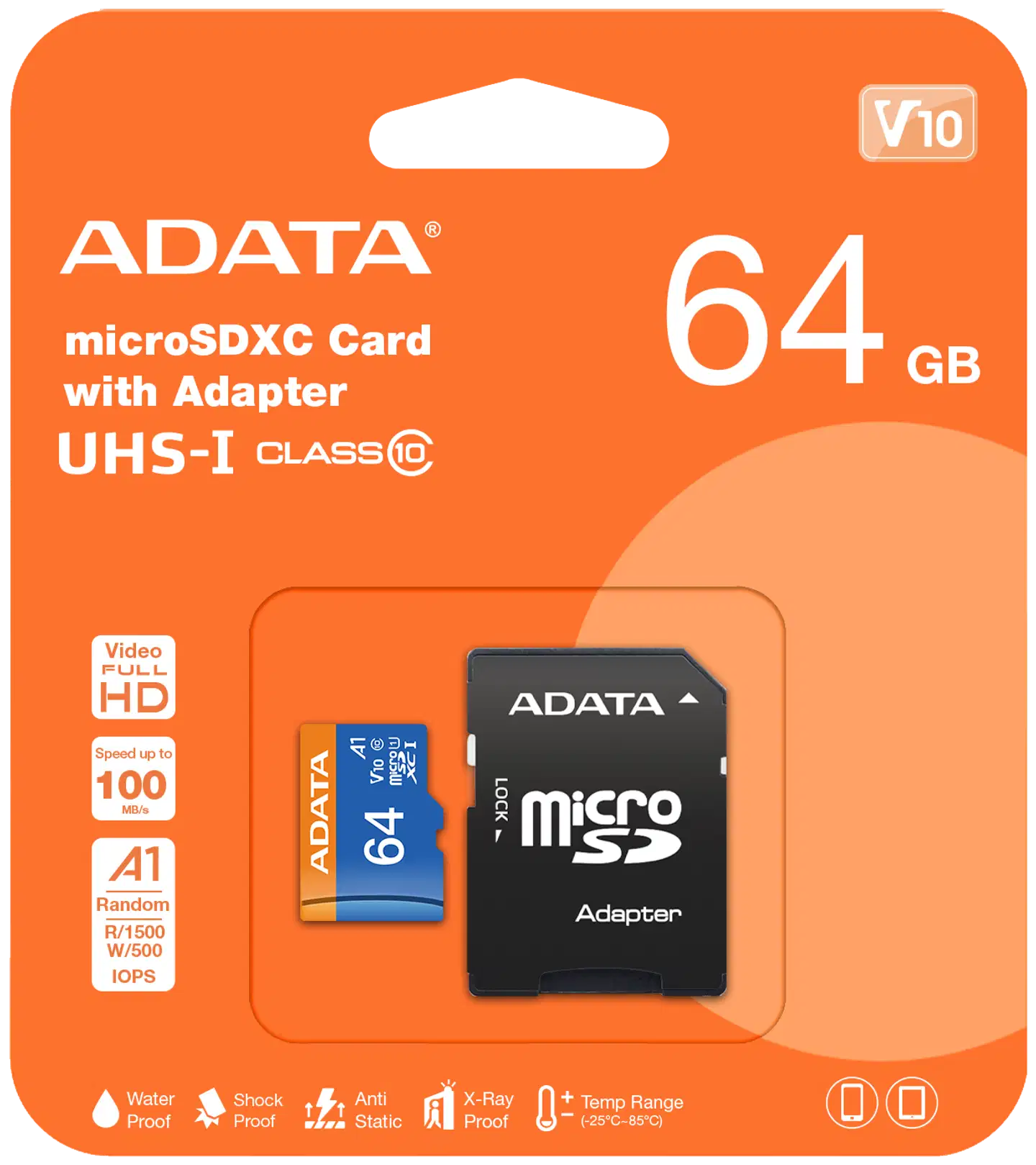 ADATA Premier microSDXC -muistikortti, 64 GB - 2