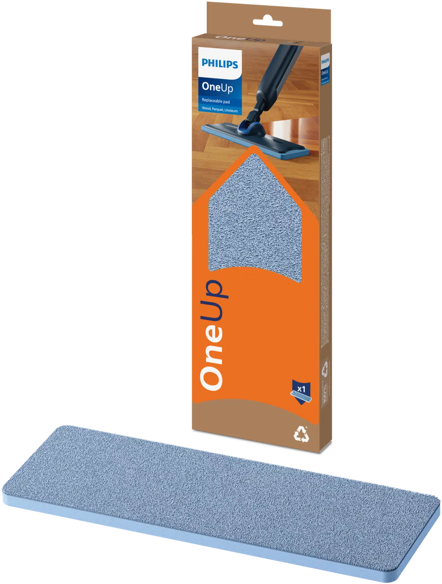 Philips oneup vaihdettava moppityyny puulattioille XV1884/10 - 1