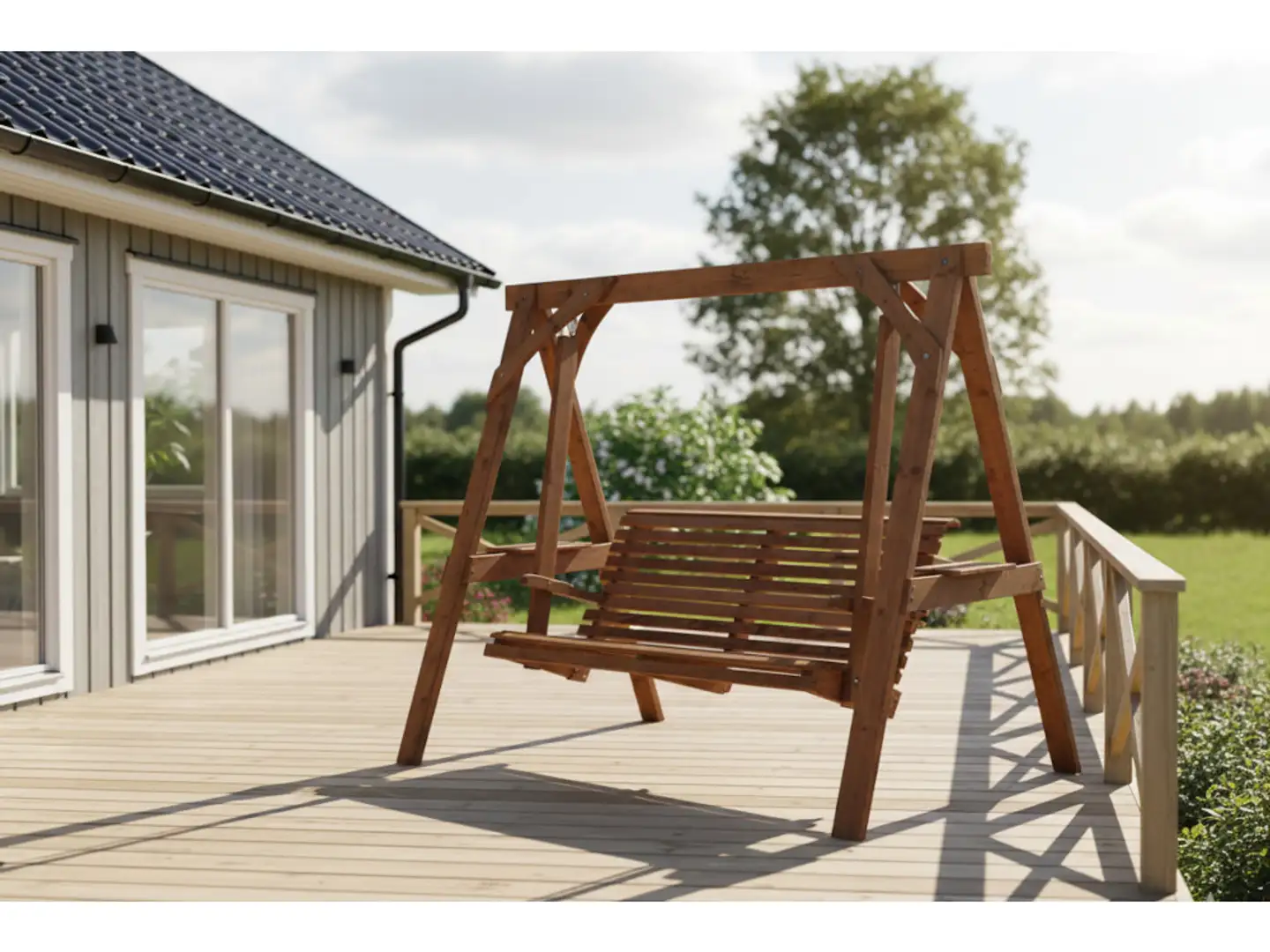 Salla-keinu, perinnemalli, ruskea kestopuu - 3