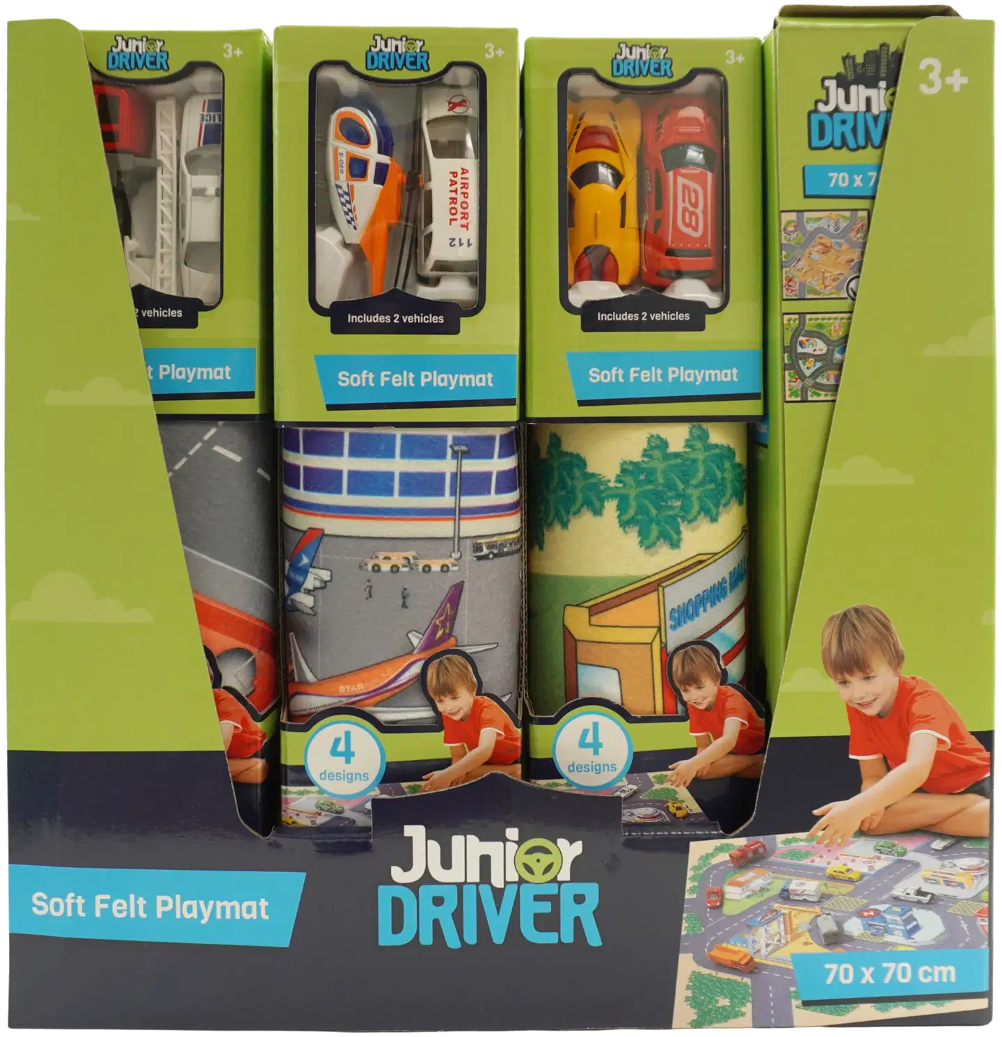 Junior Driver huopaleikkimatto ja 2 ajoneuvoa erilaisia - 1