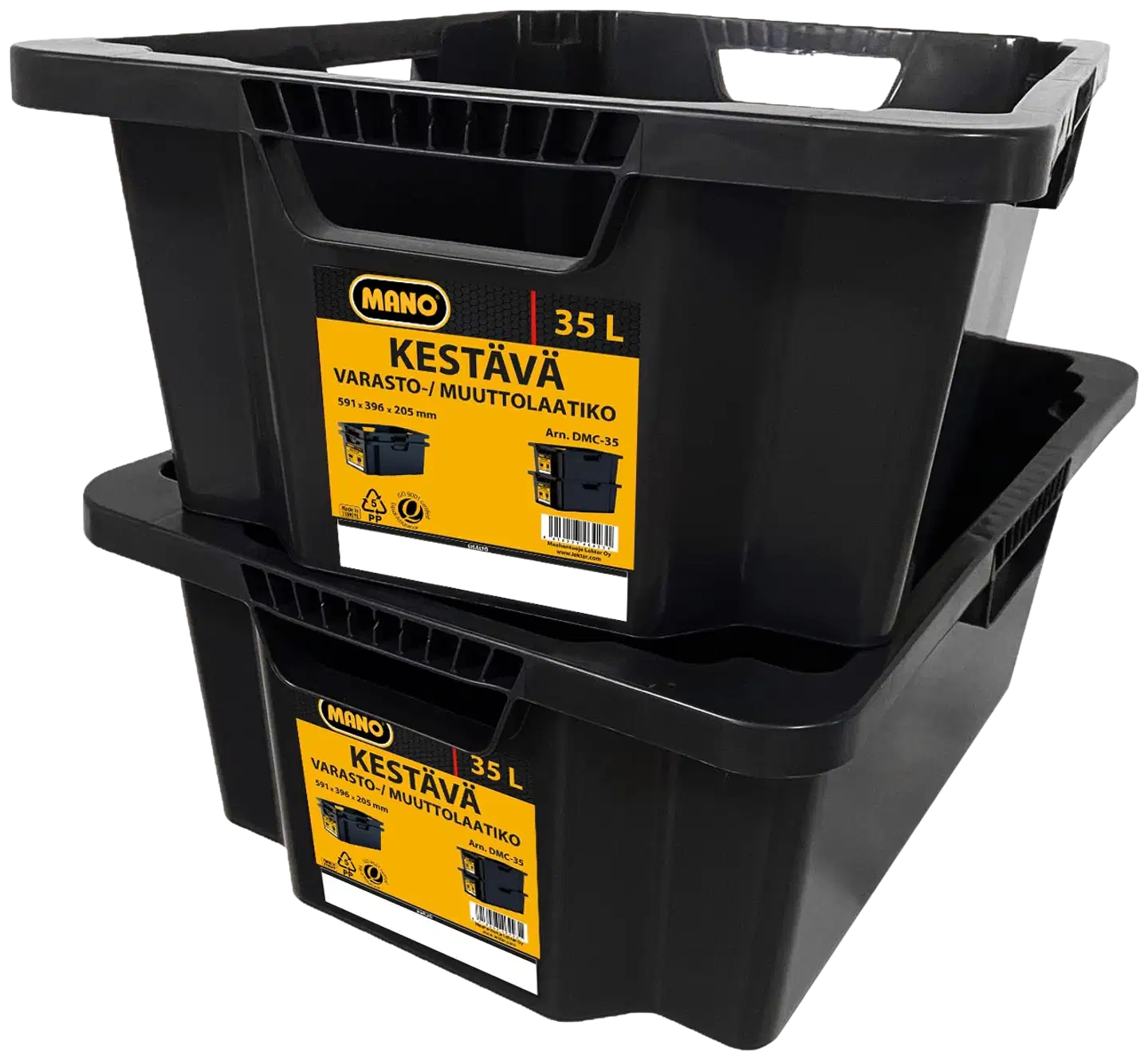 MANO varasto/muuttolaatikko 35 l musta - 3