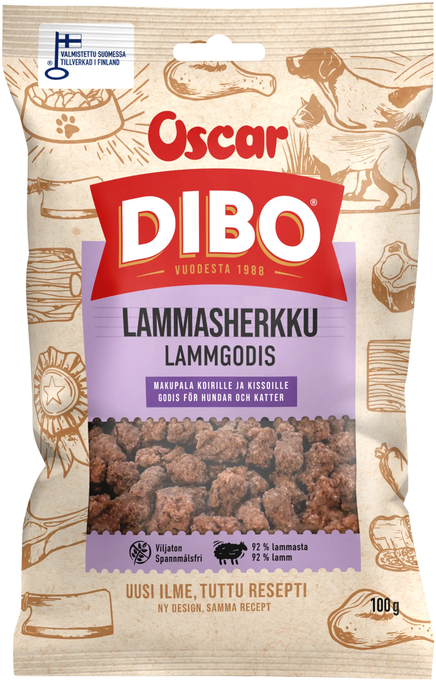 DIBO Lammasherkku koirille ja kissoille 100 g