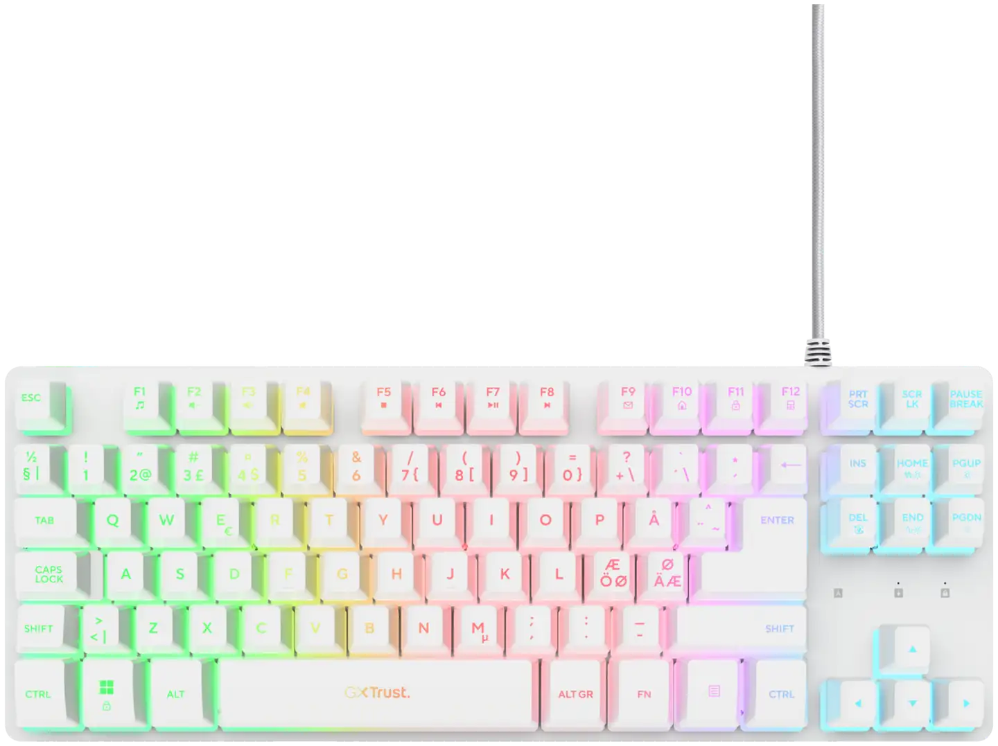 Trust Pelinäppäimistö GXT 833 Thado TKL valkoinen - 1