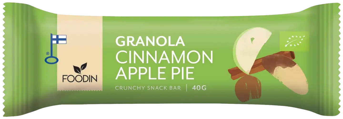 Foodin Granola bar Cinnamon Apple pie, luomu 40g