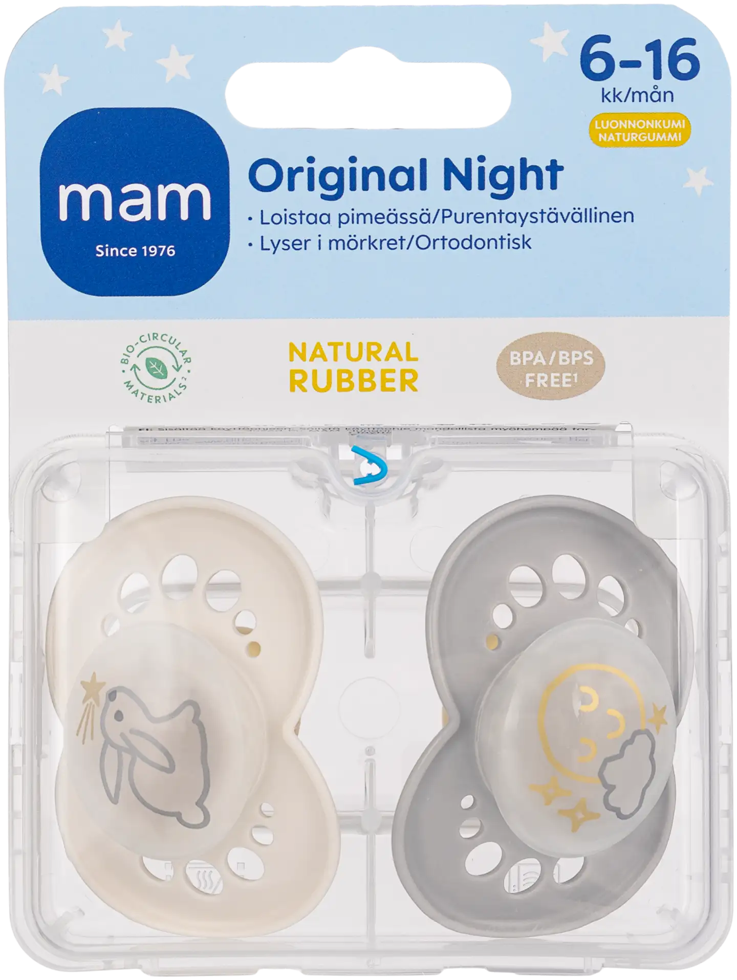 MAM Night tutti 2kpl, luonnonkumi 6-16kk