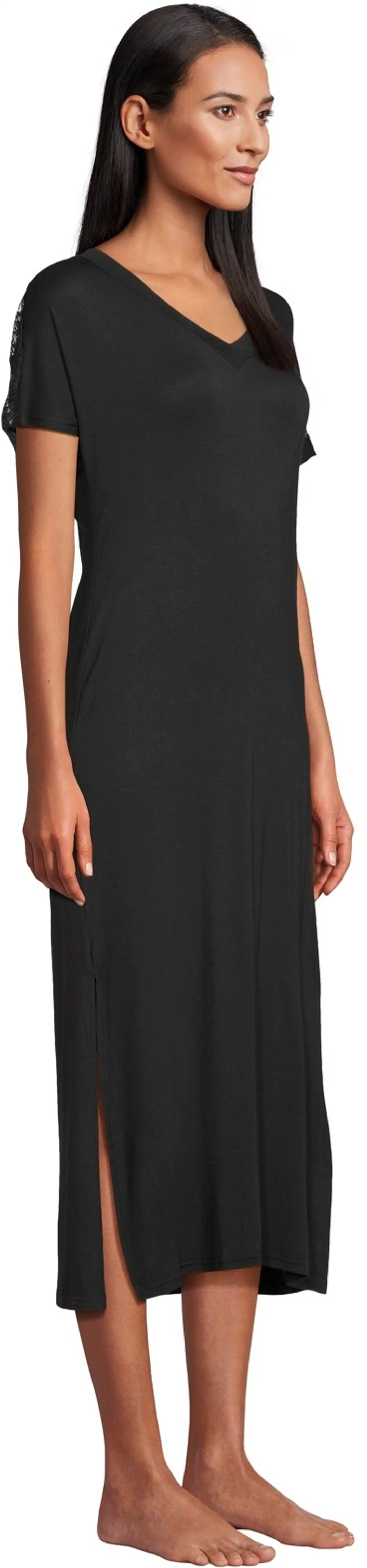 Actuelle naisten yöpaita pitsillä 212A372220 - BLACK - 4