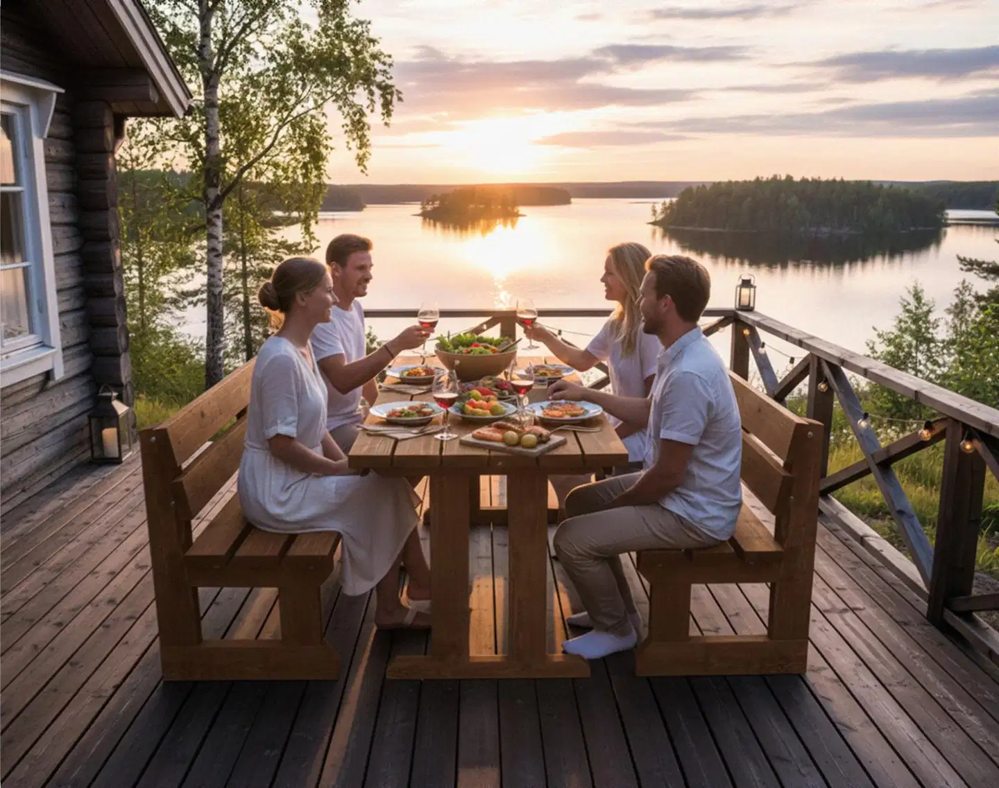 Jämäkkä kalusteryhmä 1700, luonnon ruskea, 170x170x74cm - 4