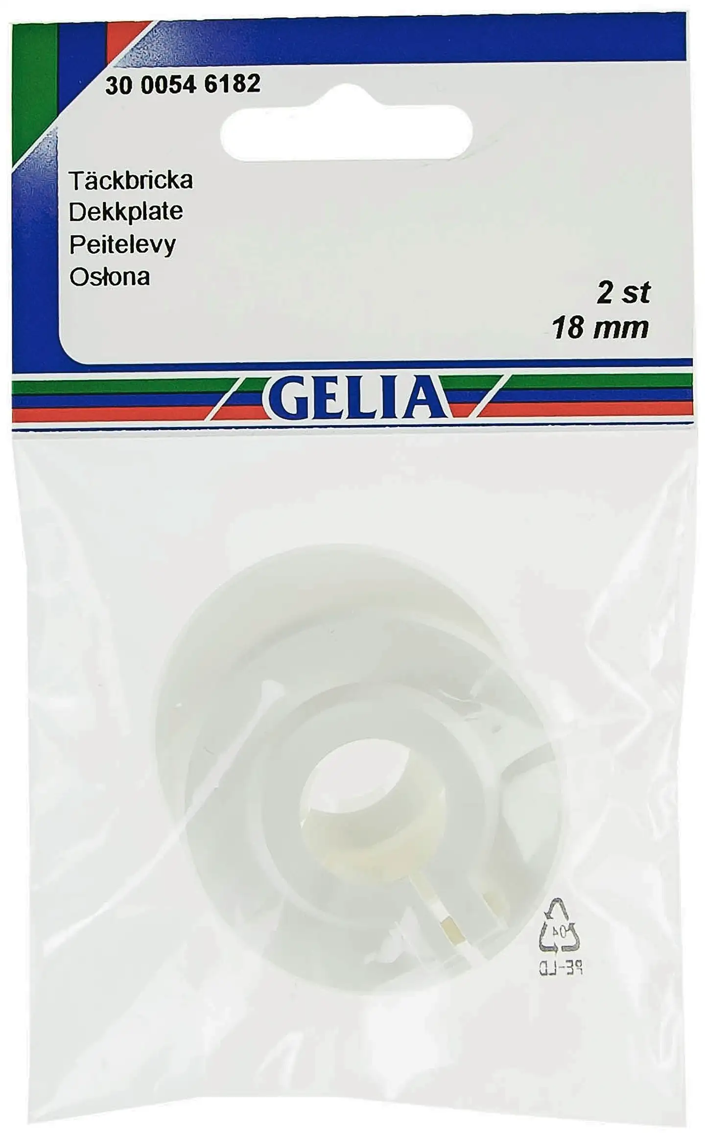 Gelia peitelaippa 18mm 2kpl valkoinen