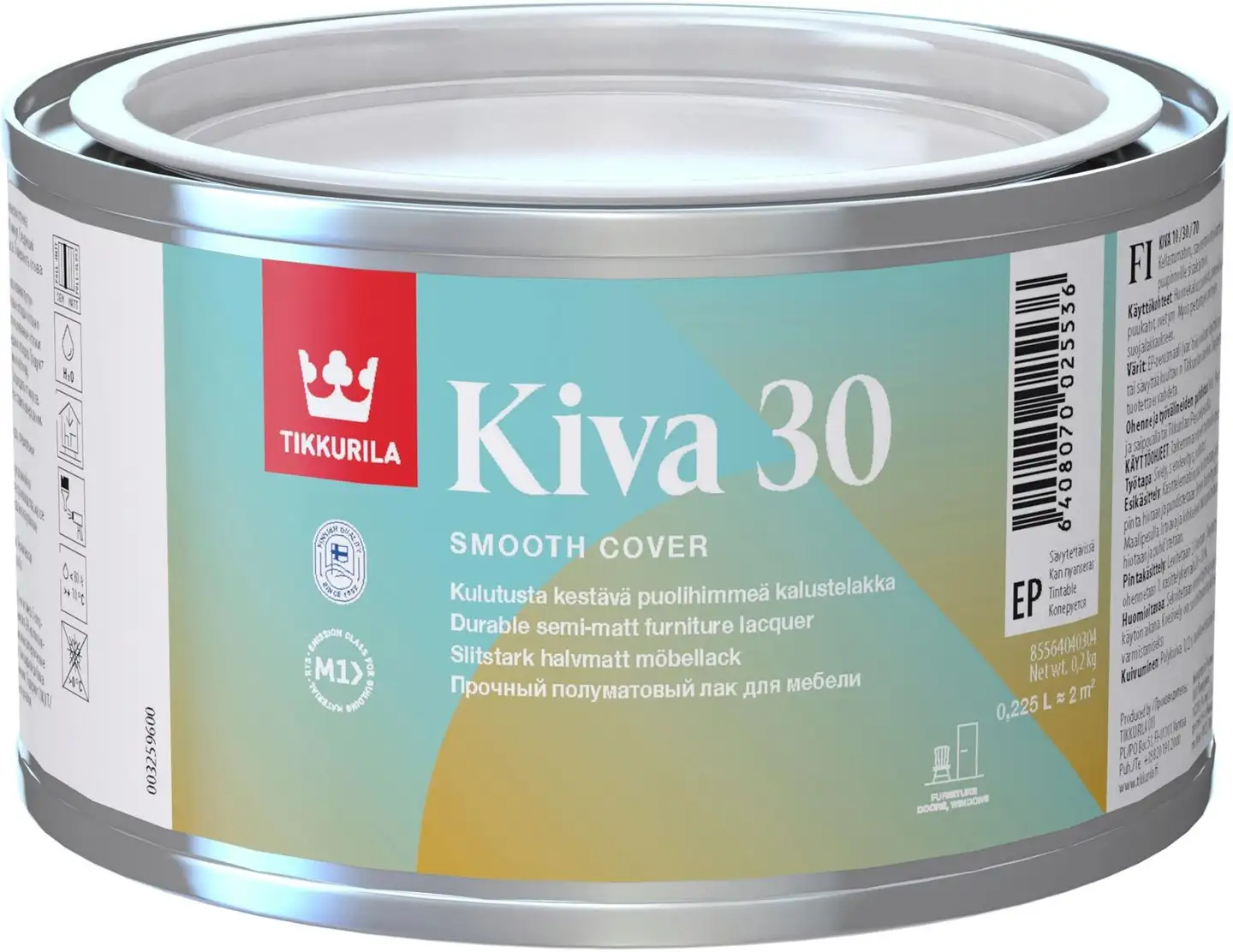 Tikkurila kalustelakka Kiva 30 0,225 l EP sävytettävissä puolihimmeä