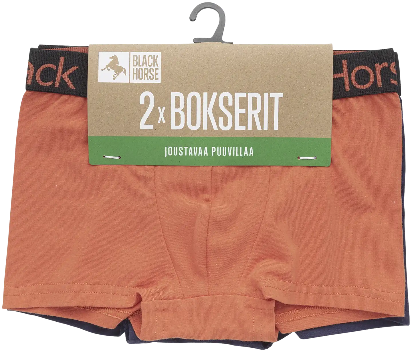 Black Horse lasten bokserit 2-pack J026 - Cognac-Midnight Blue - 2