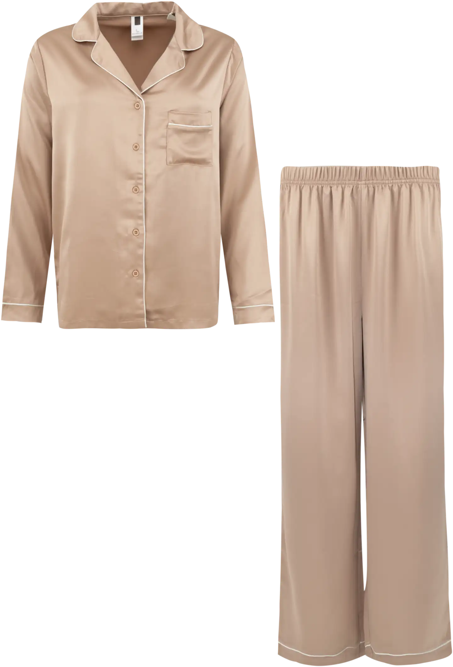 Actuelle naisten satiinipyjama 212A042625 - Warm taupe - 1