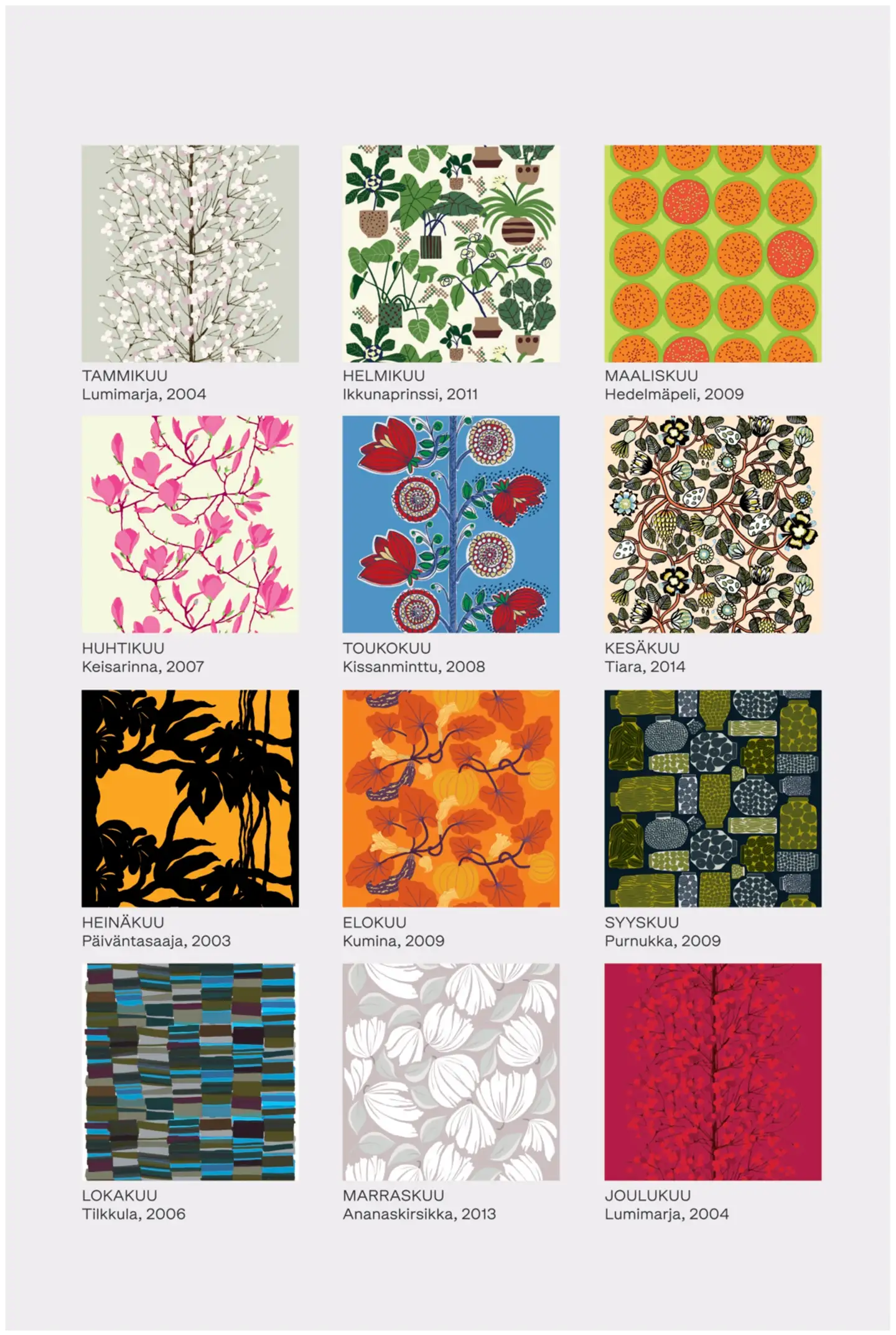 Seinäkalenteri 2026 marimekko - 2