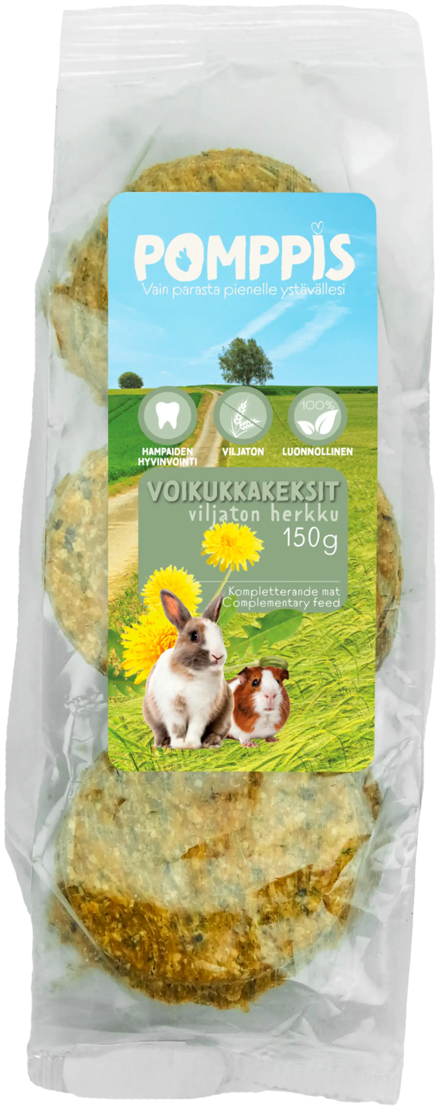 Pomppis jyrsijän viljaton voikukkakeksit 150g - 2