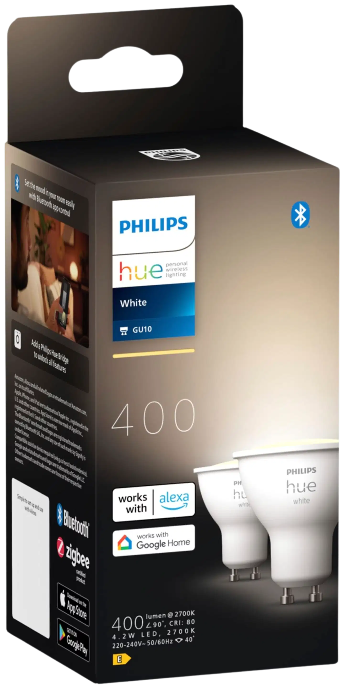Philips Hue GU10 kohdelamppu 4.2W 27K 400LM valkoinen 2 kappaletta - 2