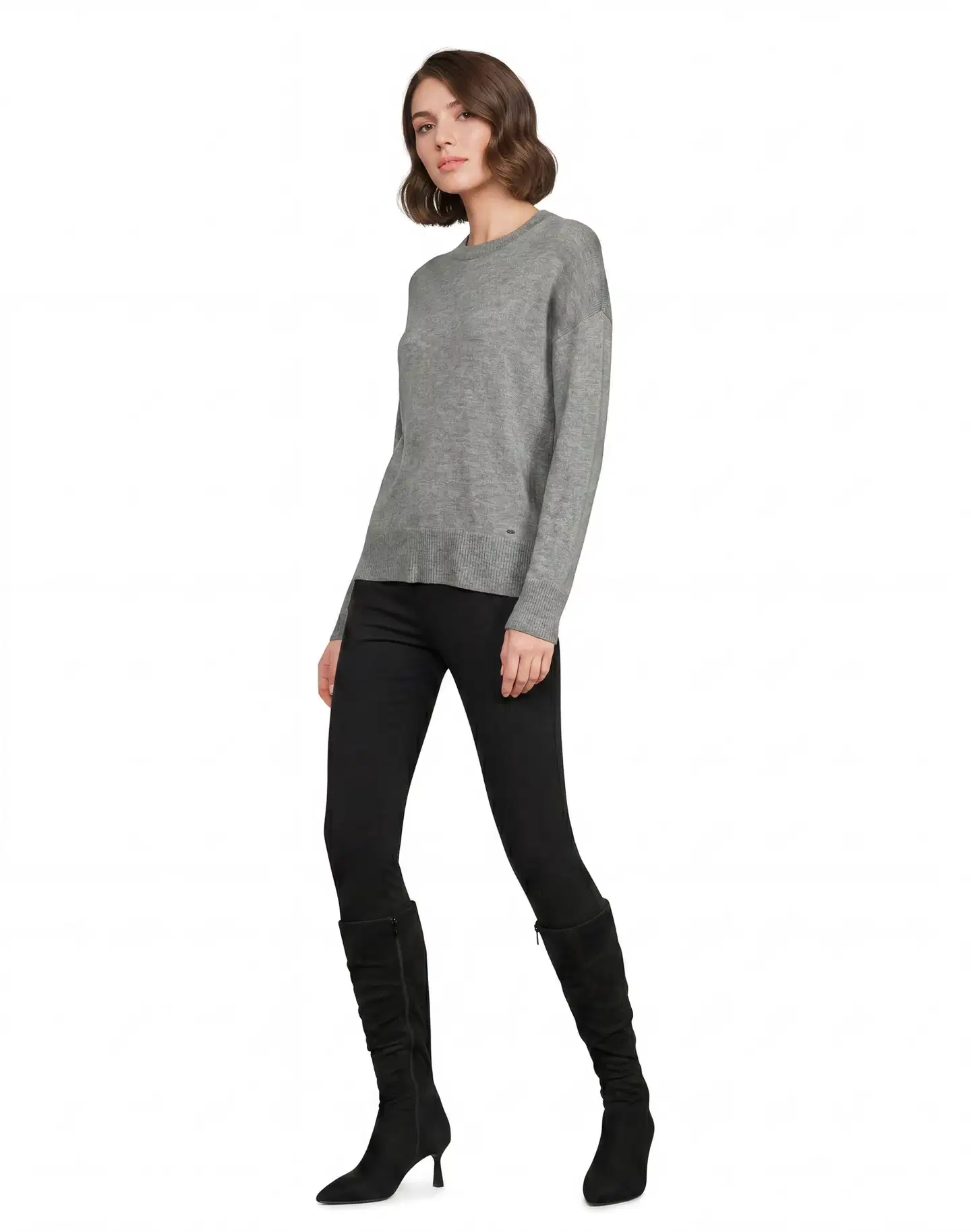 London Fog naisten neule Cashmere 213L264006 - dark grey - 4