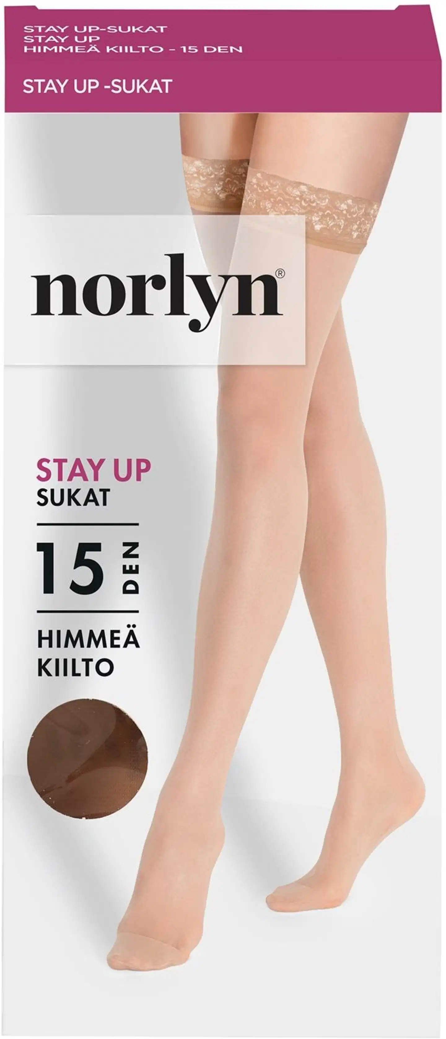 Norlyn naisten stay up -sukat 15 den - Ivory