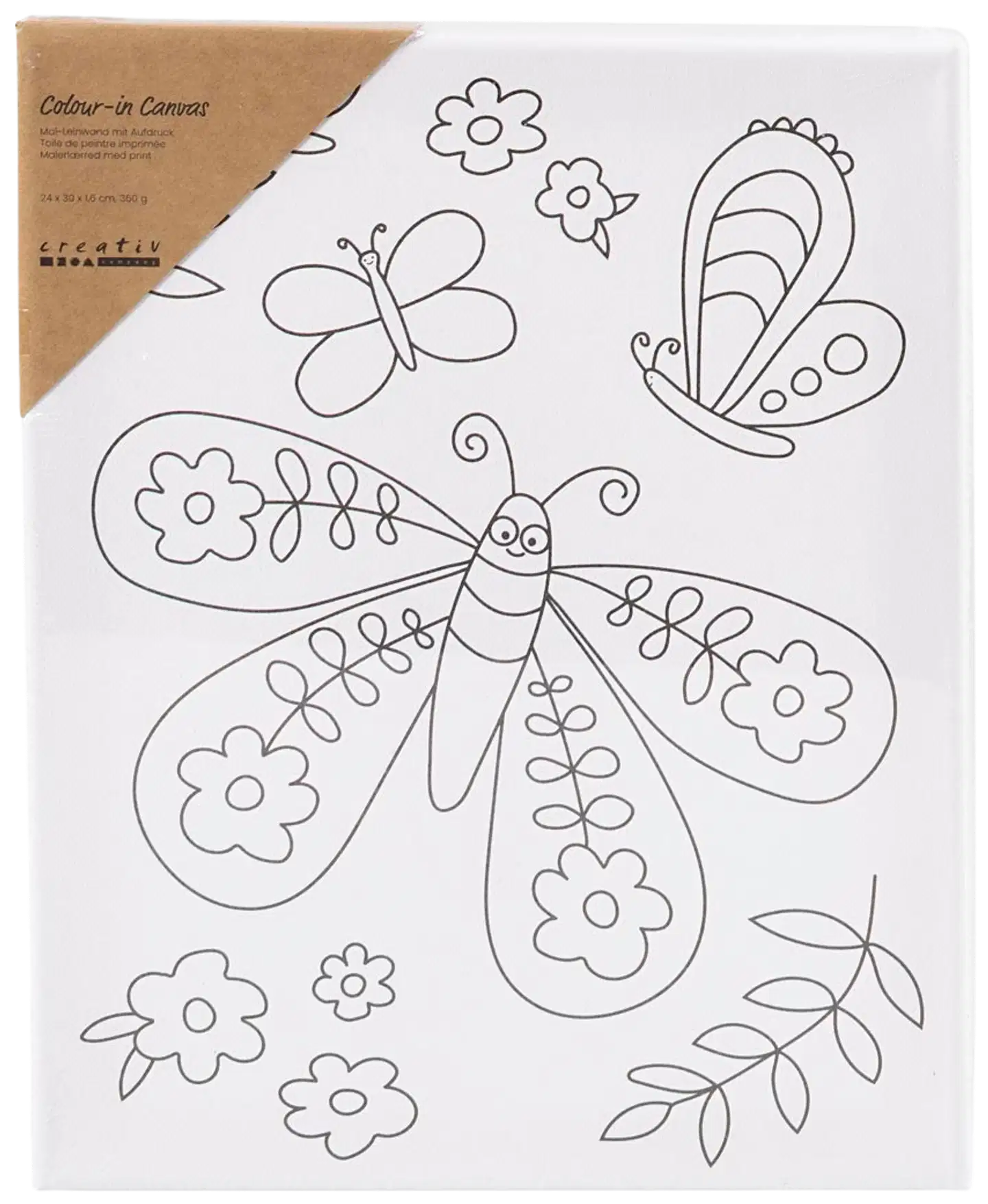 Creativ Company kuvioitu maalauspohjaperhonen 24x30cm - 2