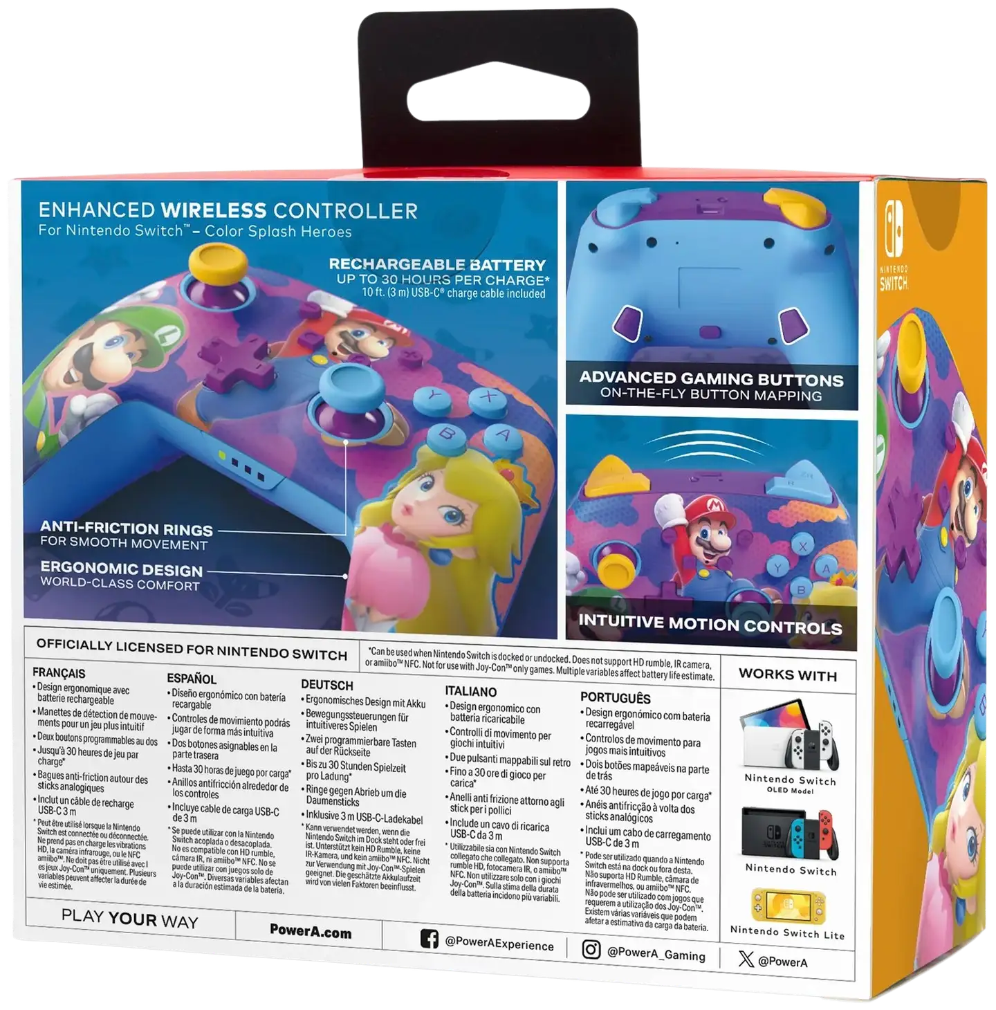 PowerA Enhanced Wireless Controller peliohjain, Color Splash Heroes, Nintendo Switch - 10