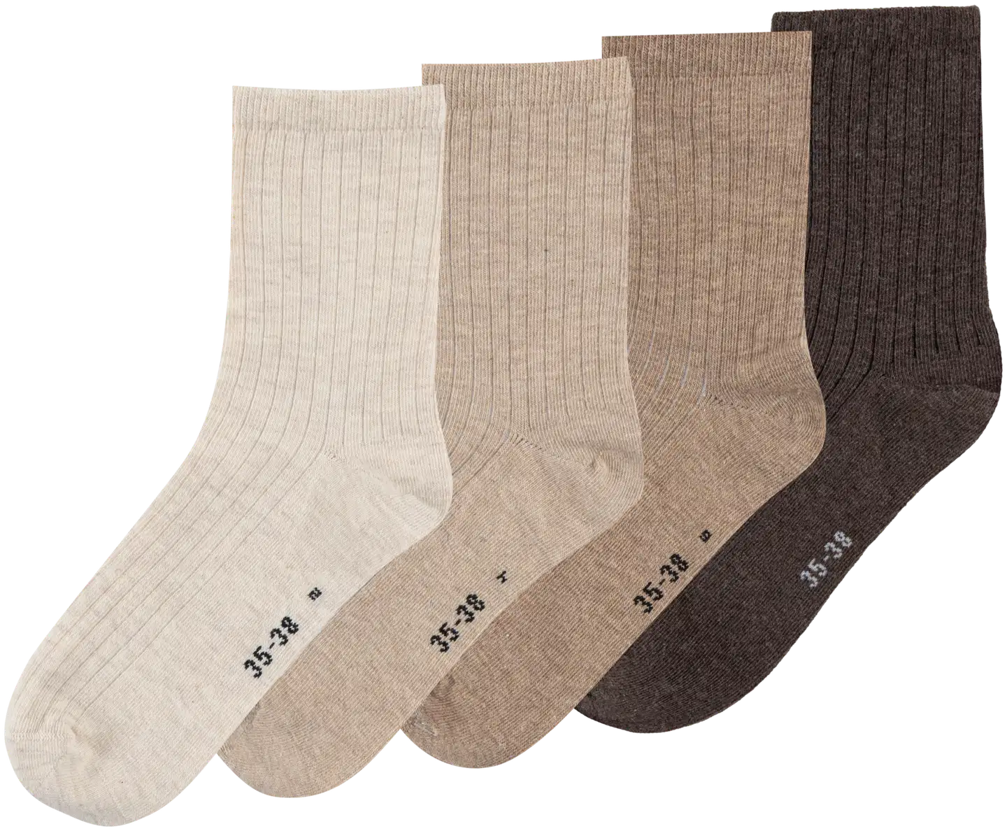 WKLY. naisten nilkkasukat ribbi 214WNO2601 4-pack - Beige/brown - 1