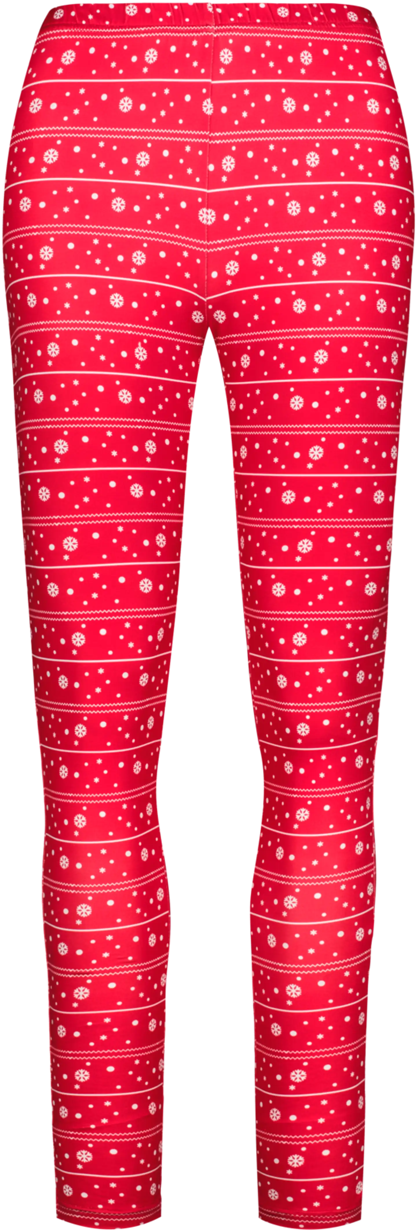 Ronald naisten joululegginssit lumihiutale kuvioilla - RED - 1