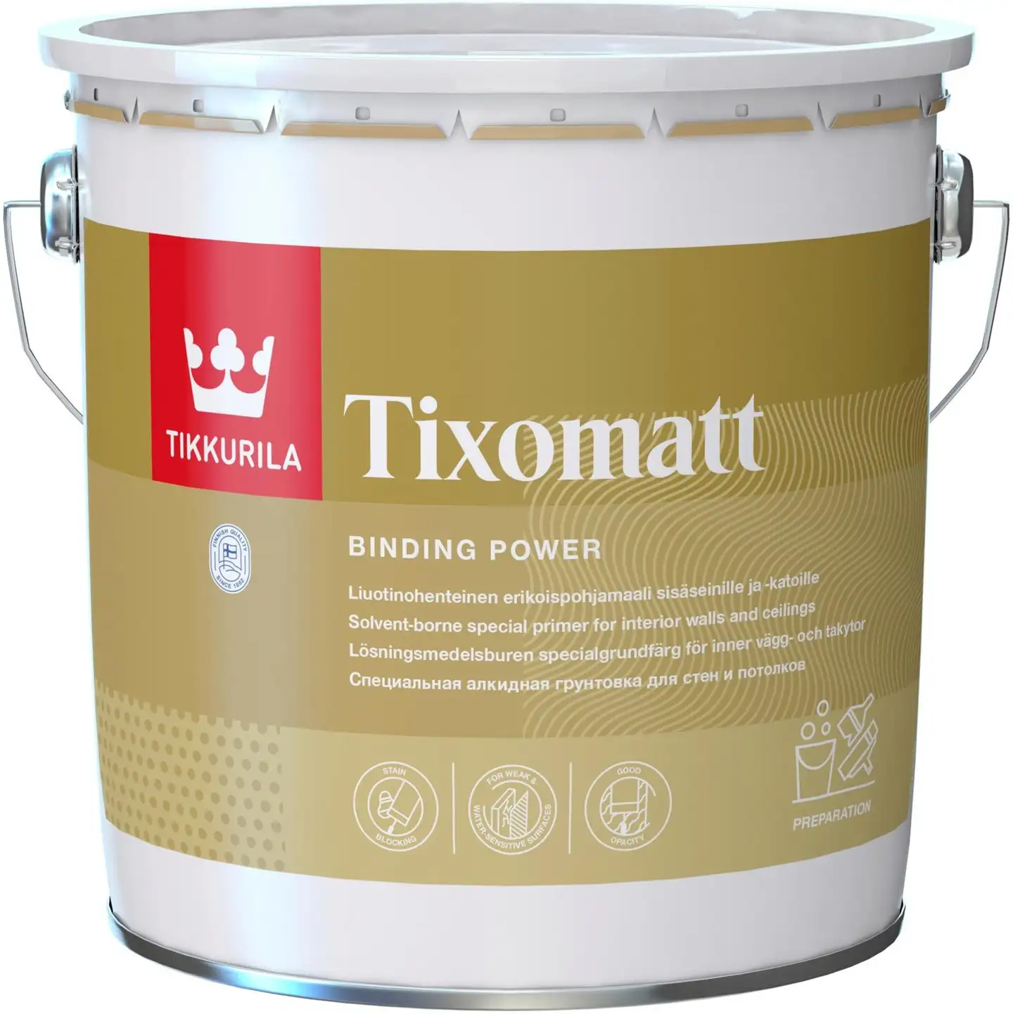 Tikkurila pohjamaali Tixomatt 3 l AP valkoinen sävytettävissä täyshimmeä