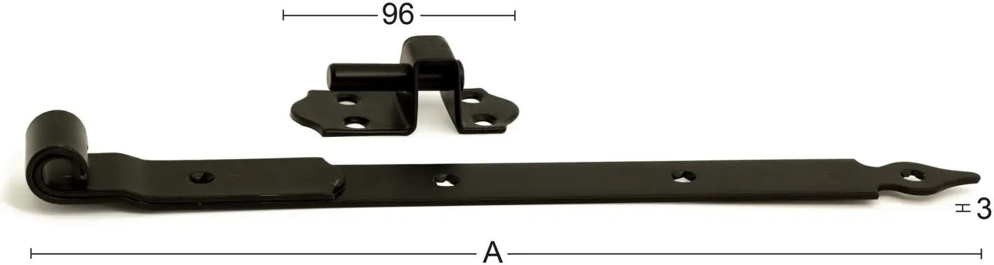 Habo koukkusarana 214 400x3mm musta 2kpl - 1