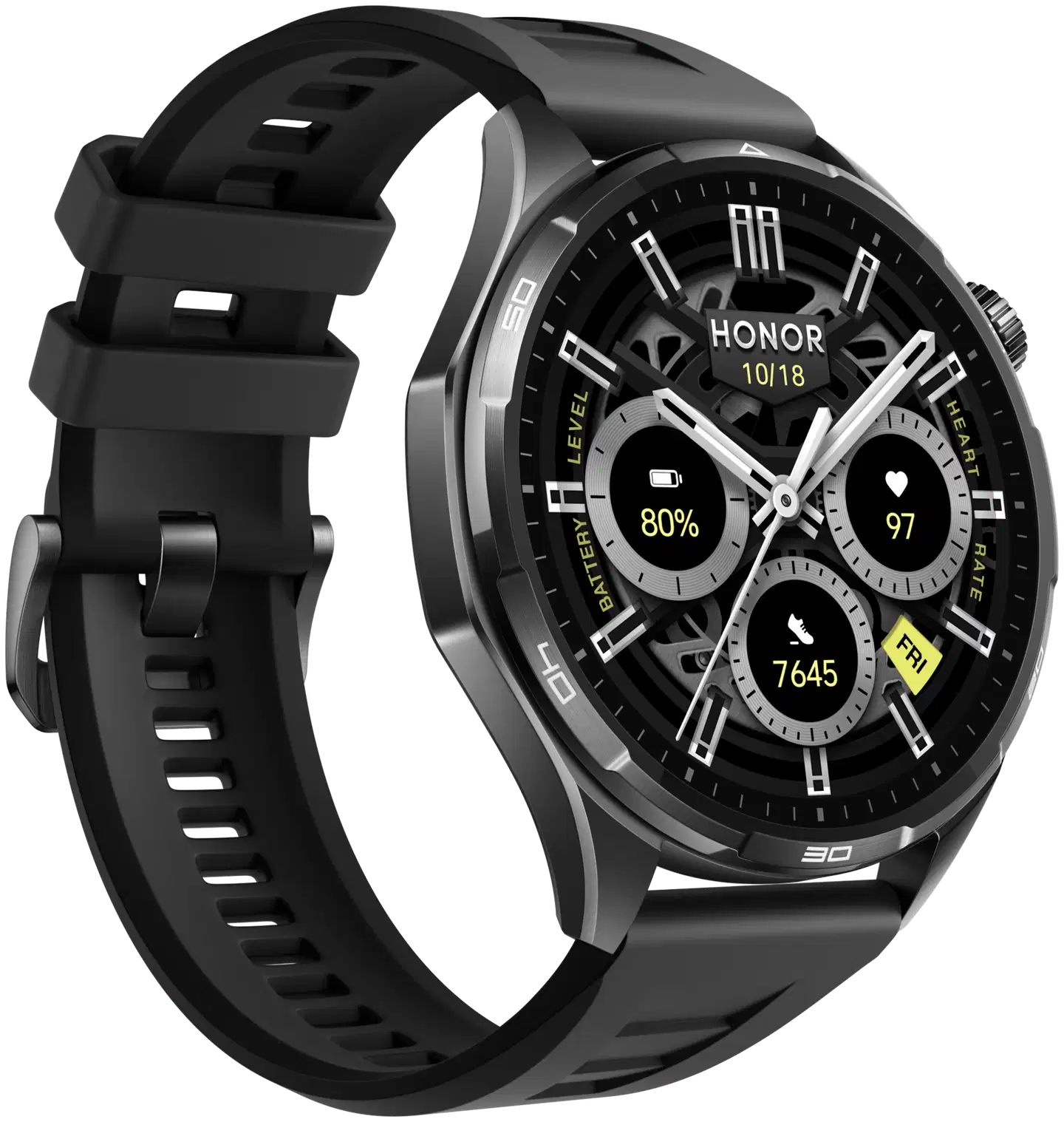 HONOR Watch 6 32MB+4GB -älykello, musta silikoniranneke - 4
