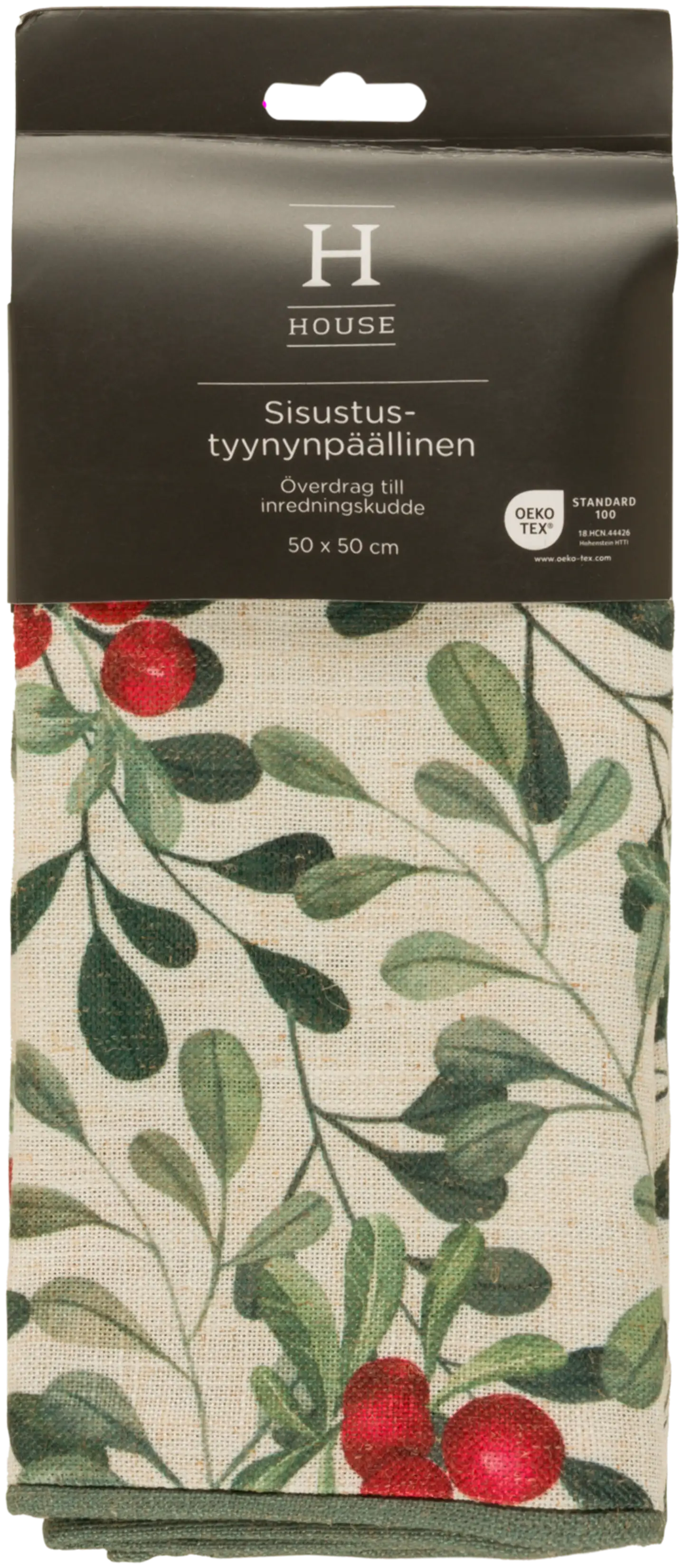 House sisustustyynynpäällinen Brandis Puolukat 50x50 cm, harmaa, punainen, valkoinen - 2