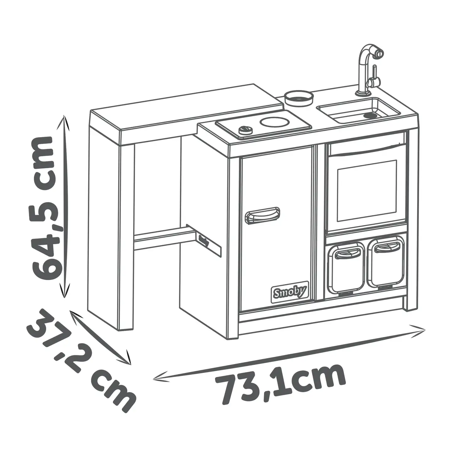 Smoby Kitchen Island, keittiösaareke kokkailuleikkeihin - 5