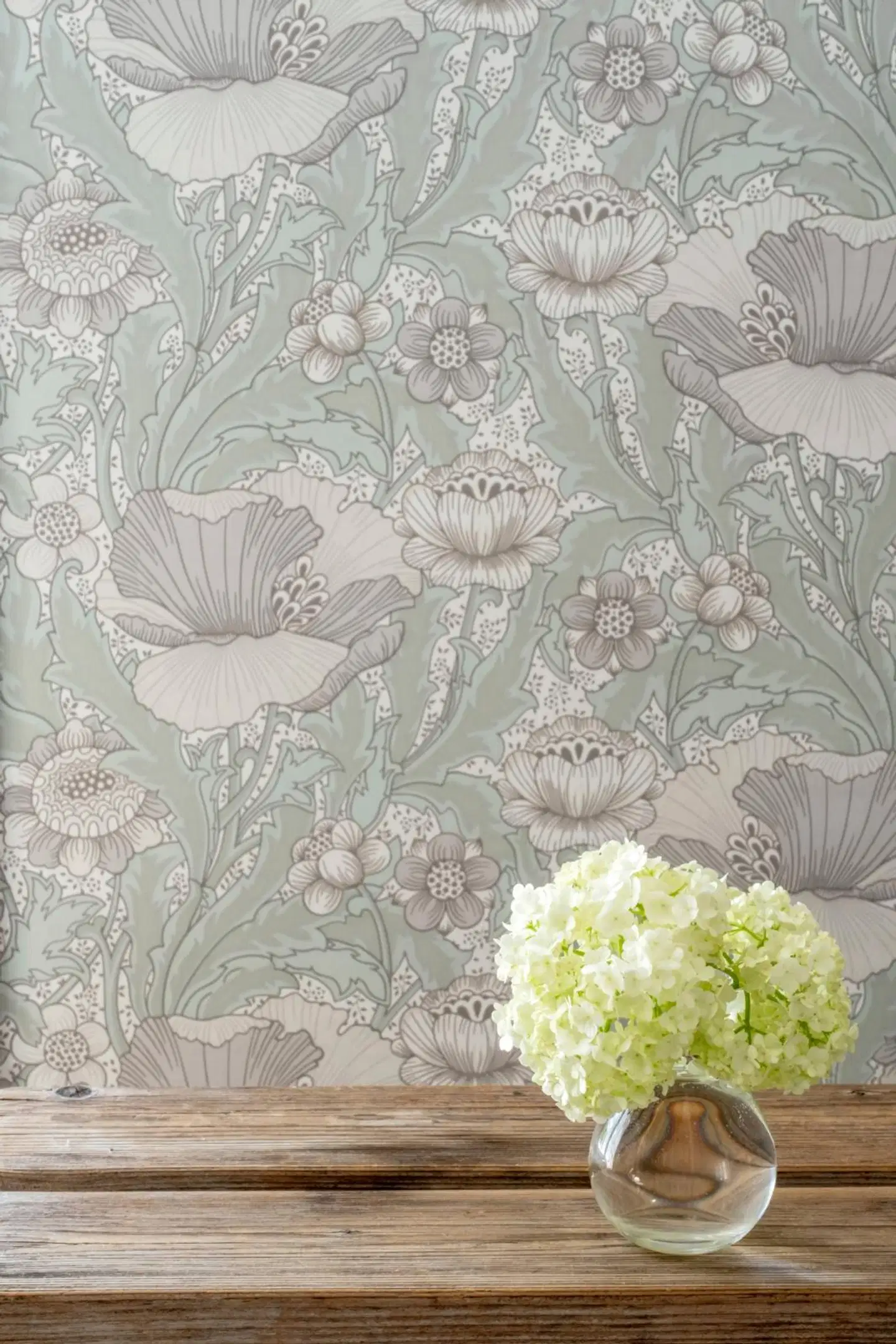 Sandudd Signature kuitutapetti Unelma 5452-3 10,05 x 0,53 m greiget, valkoiset ja helmiäiset kukat, vaaleanvihreät lehdet - 1