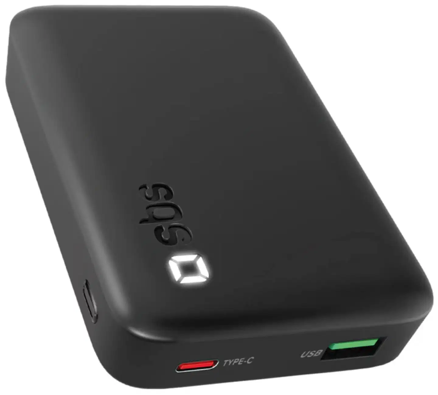 SBS varavirtalähde 10000 Mah Led Usb-A + Usb-C musta
